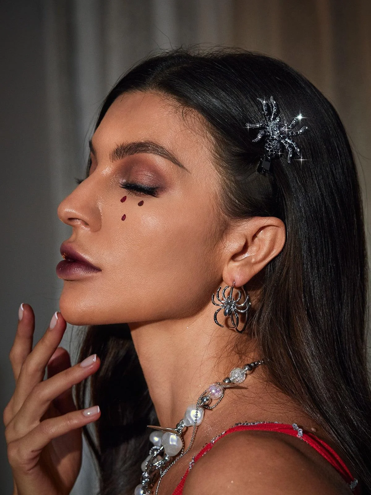 Elegant Crystal Spider Hair Barrettes - Set of 2