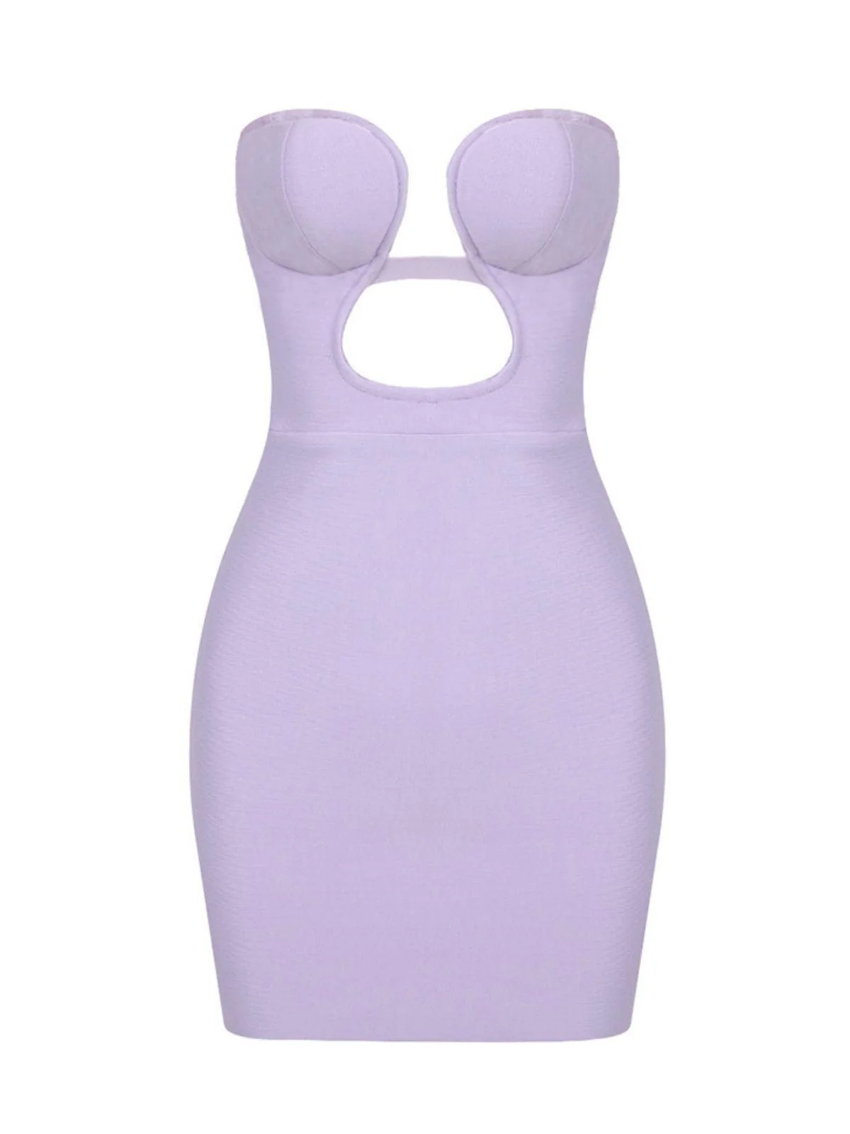 Lilac Bandage Strapless Cutout Dress - Modern Style