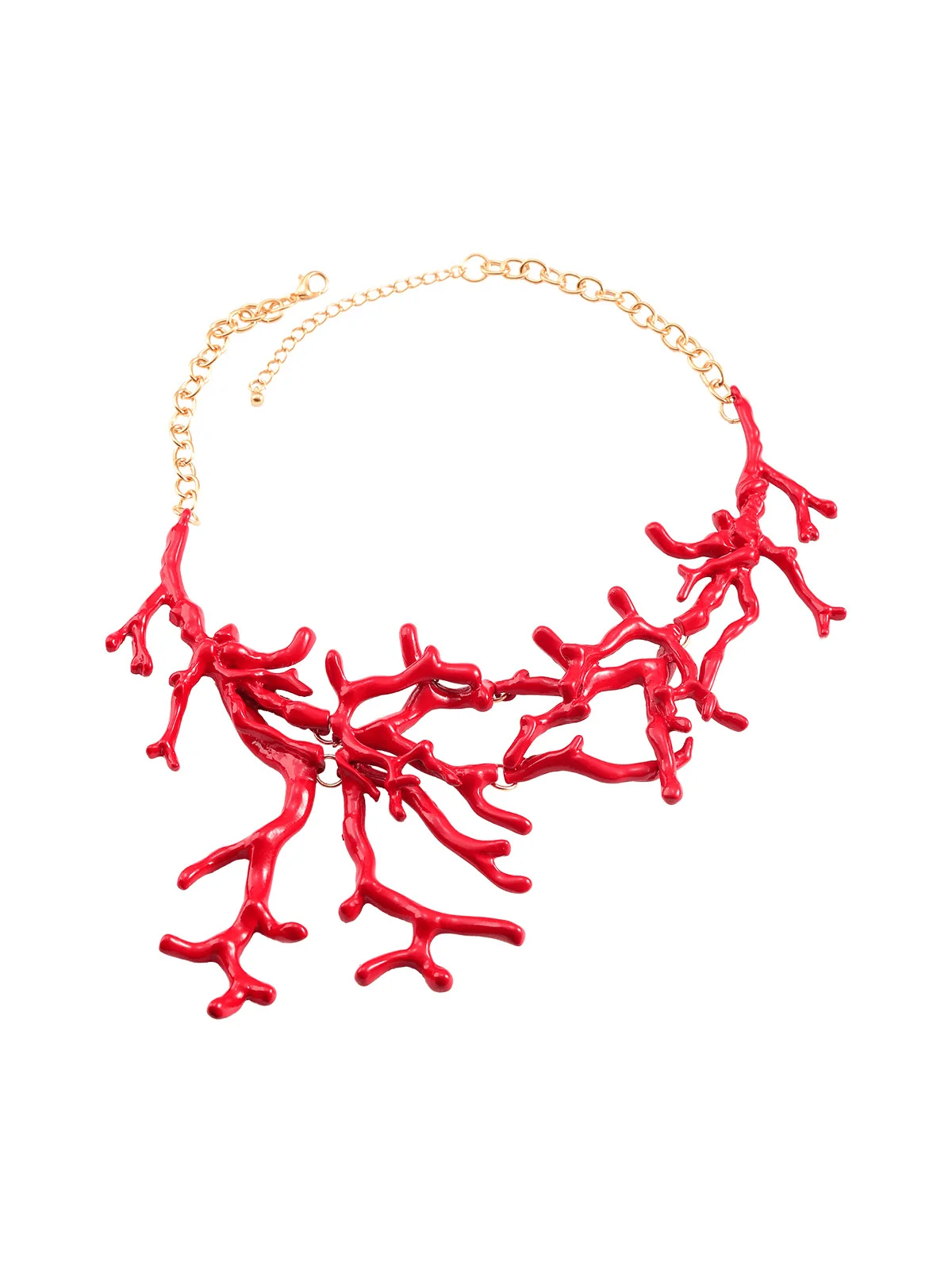Red Coral Necklace - Elegant Beauty Accessory in Red