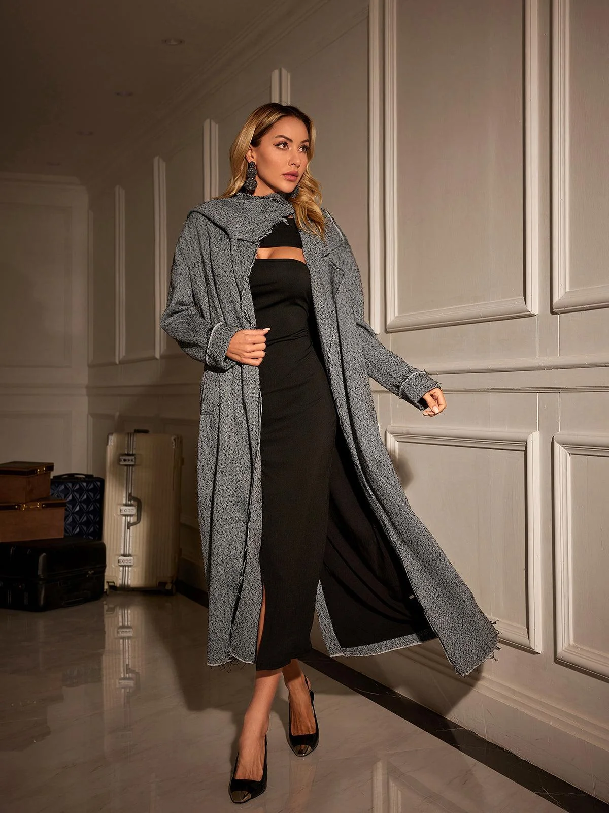 Classic Houndstooth Winter Coat