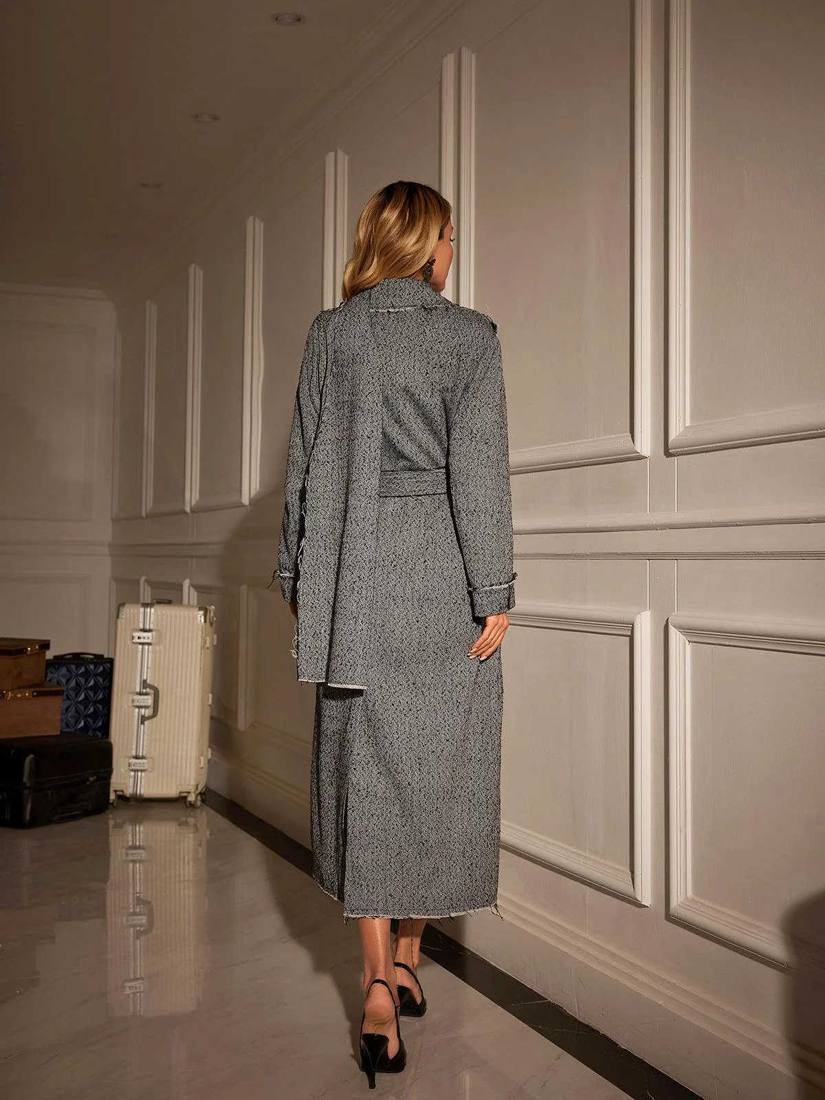 Classic Houndstooth Winter Coat