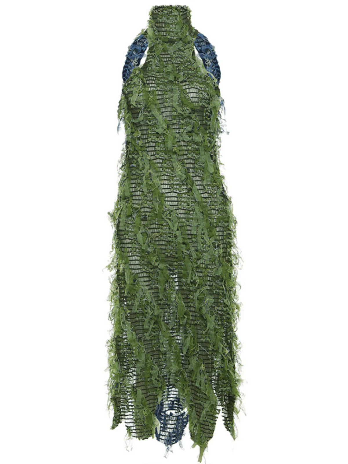 Green Halterneck Backless Hollow Midi Dress - Elegant Style