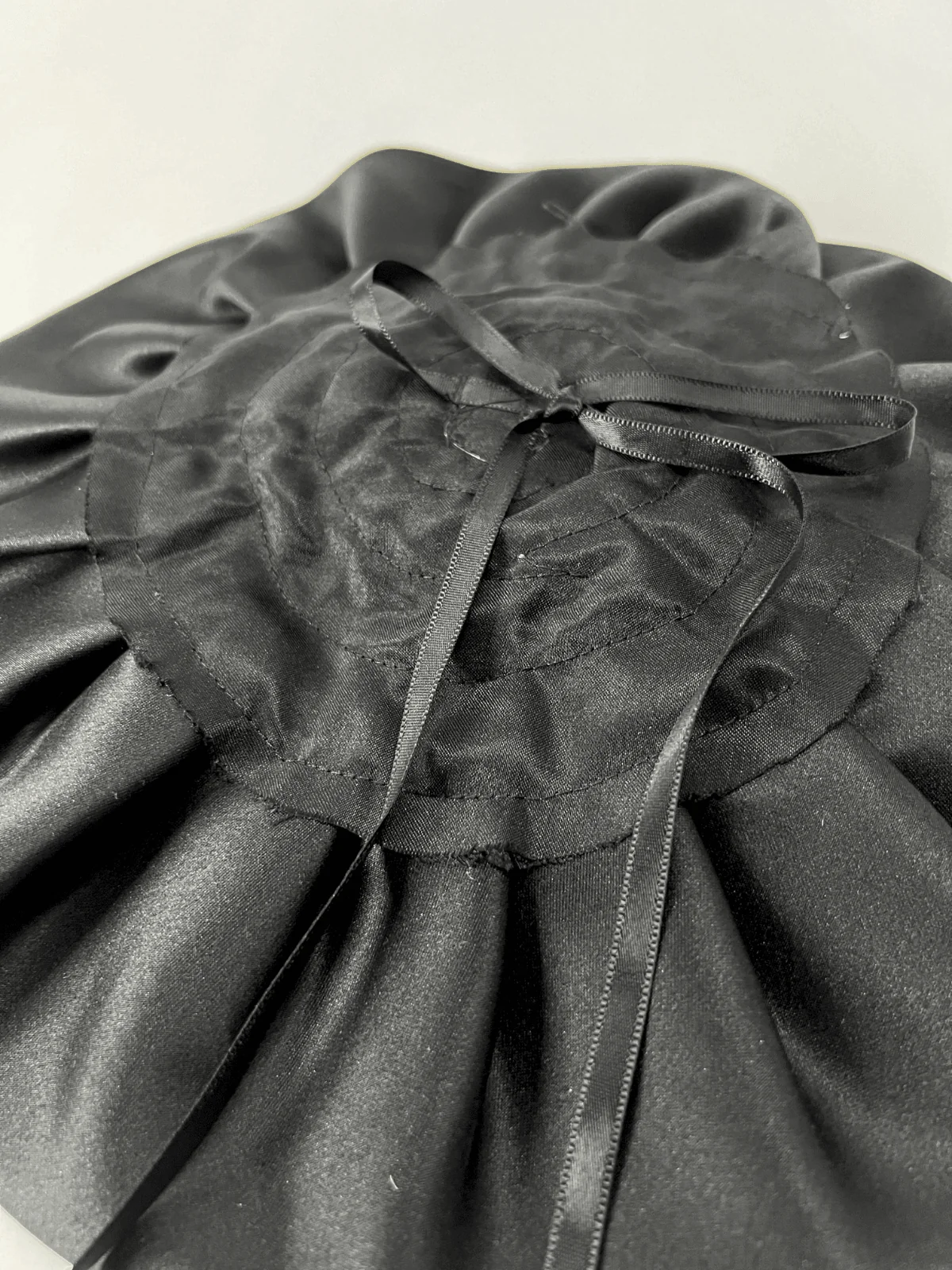 Black Camellia Flower Satin Gloves - Elegant Accessory