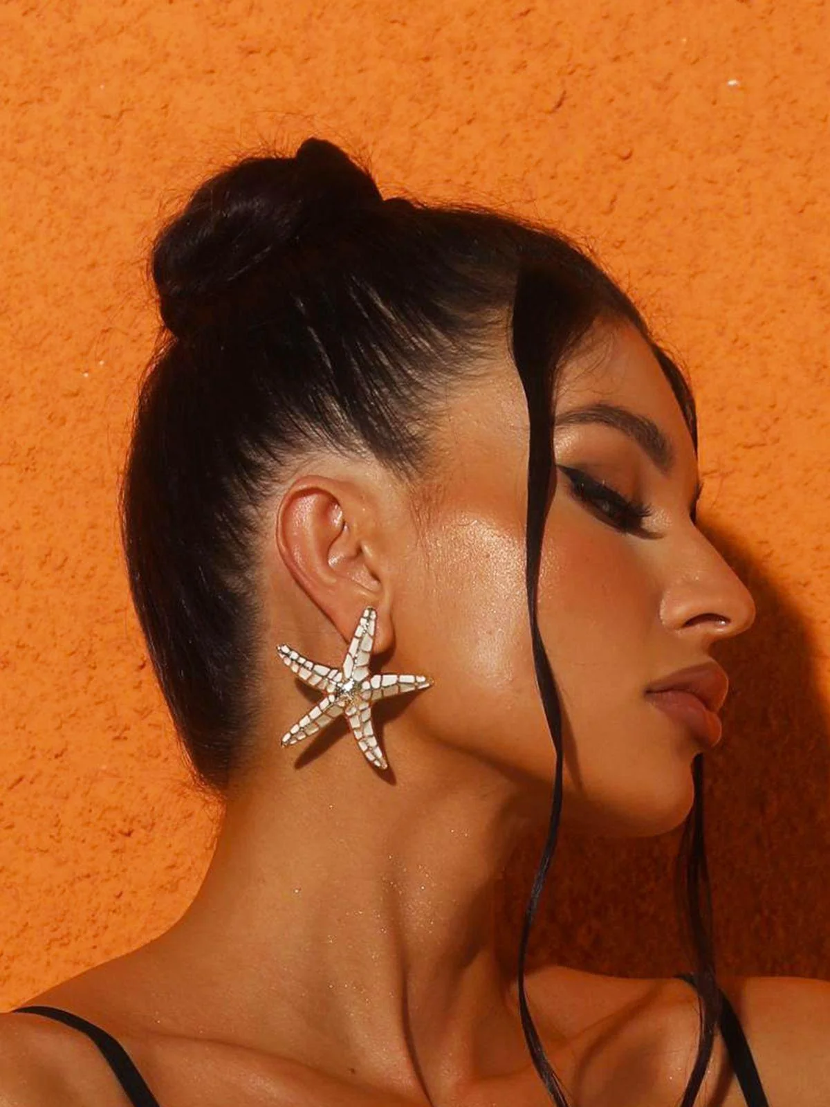 Beige Starfish Dangle Earrings - Coastal Style Jewelry