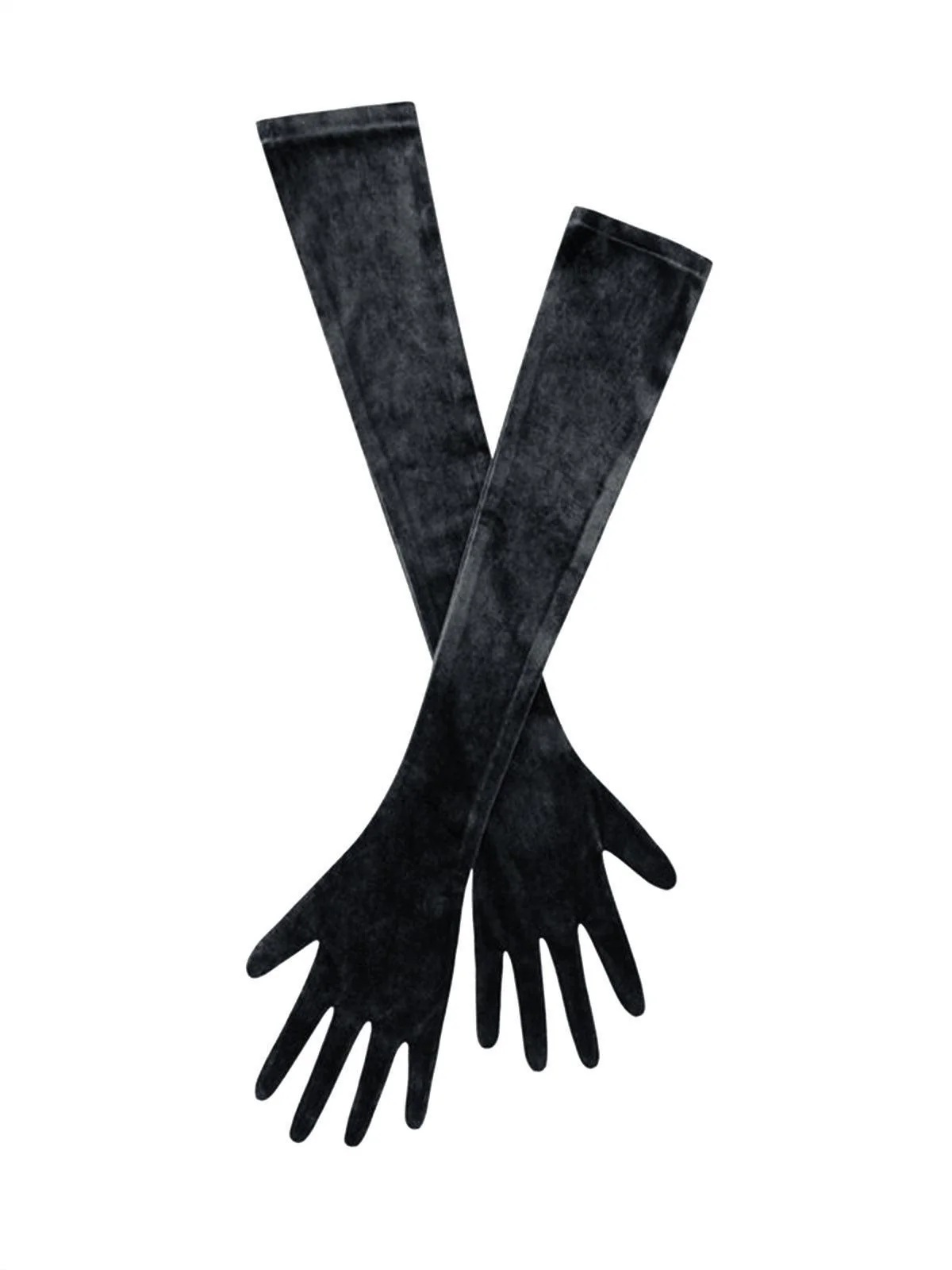 Black Velvet Gloves 3 Size Options Stretchy Handwear