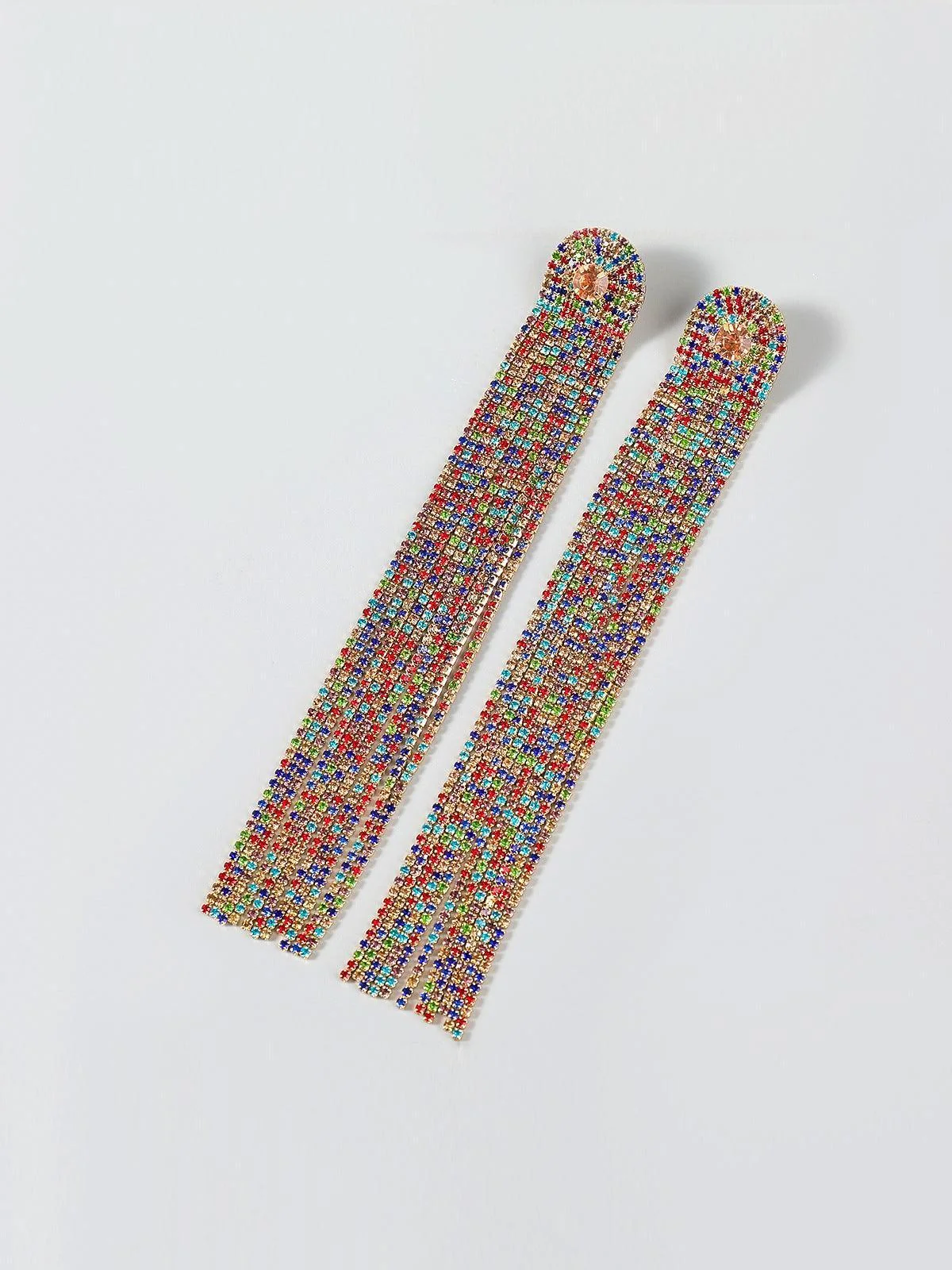 Diamante Tassel Earrings - Multi-Color Stylish Set