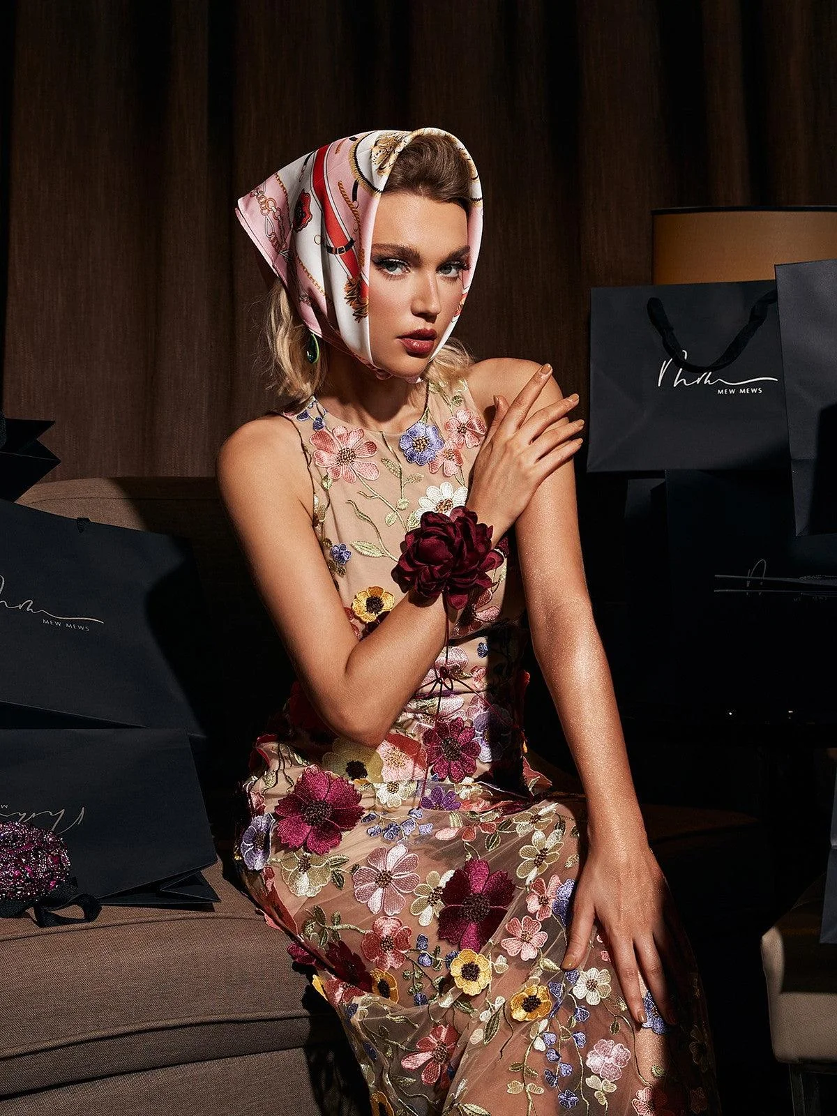 Blush Mesh Flower Maxi Dress - Elegant Sleeveless Style