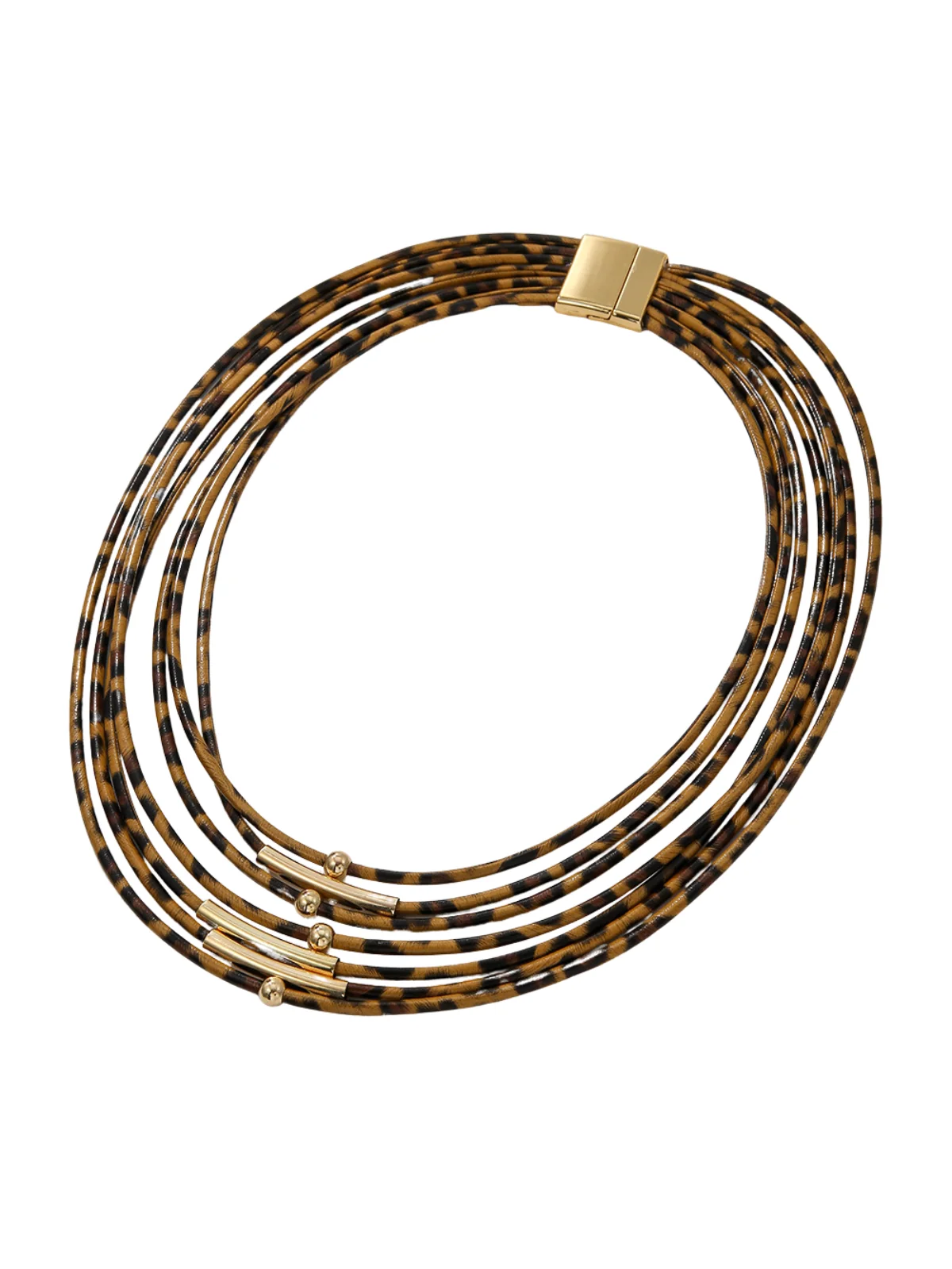 Leopard Print Multi-Layered Necklace for Bold Style