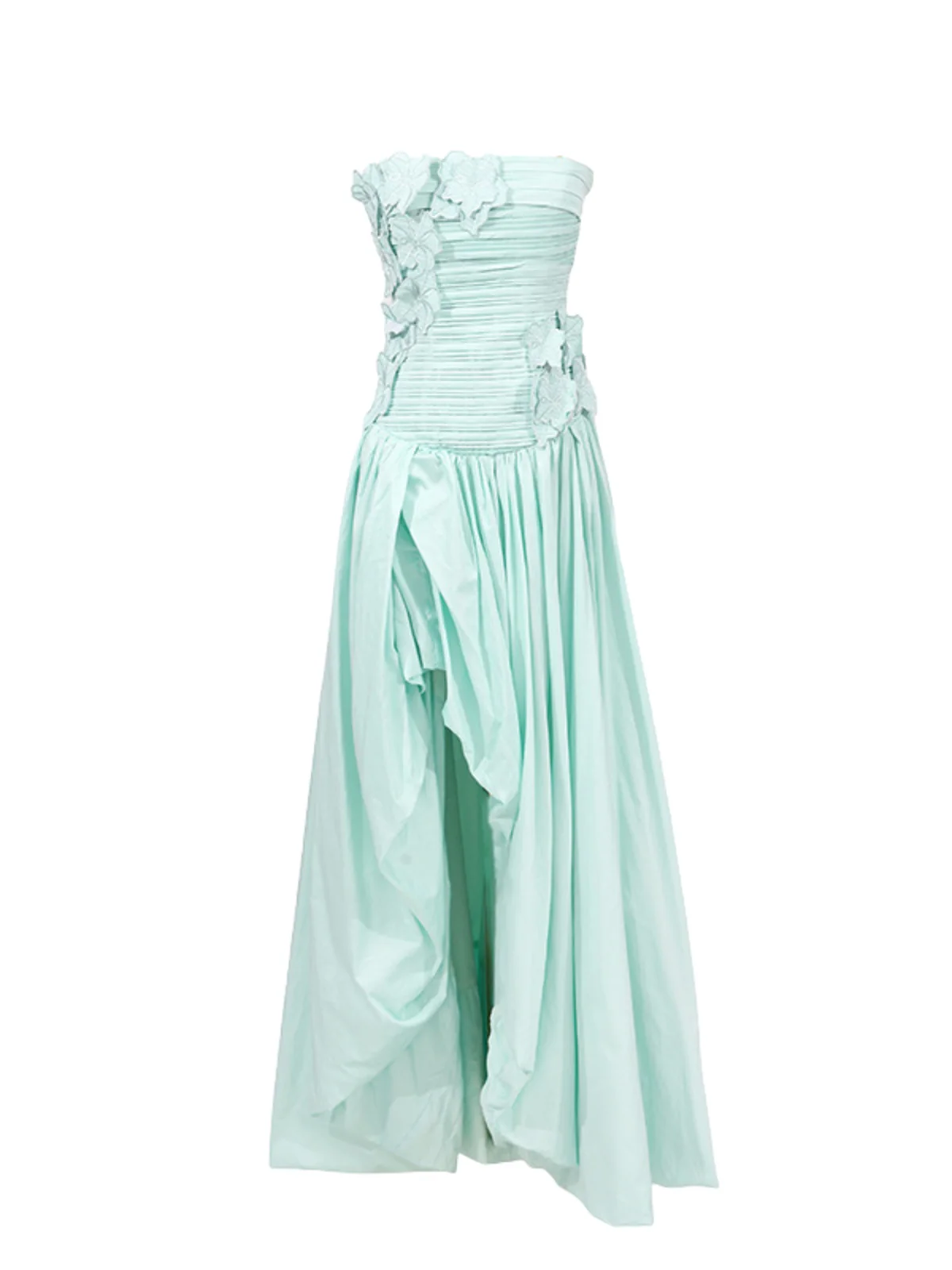 Mint Floral Spaghetti Strap Maxi Dress - Elegant Summer Style