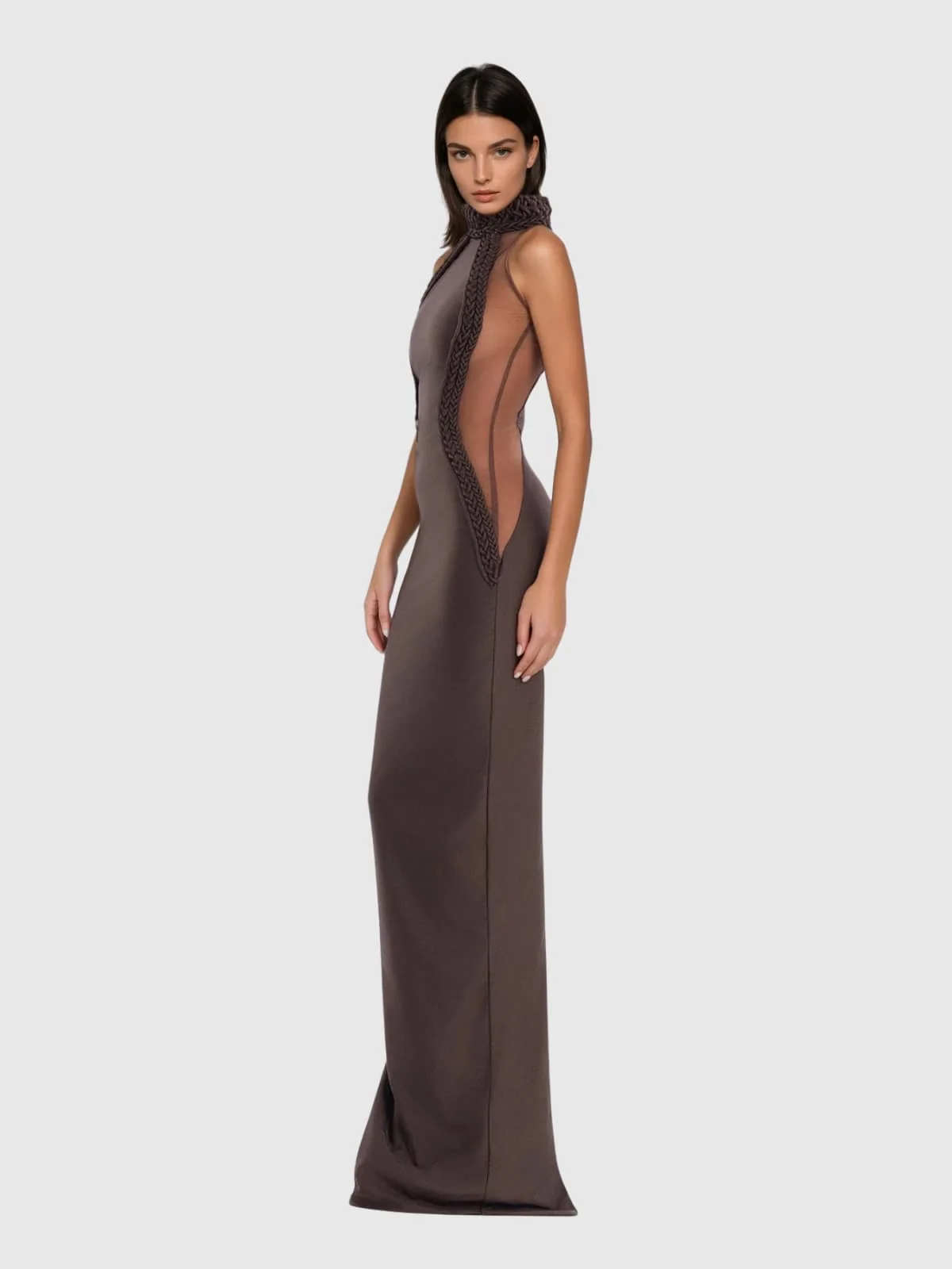Chic Halterneck Sennit Split Maxi Dress