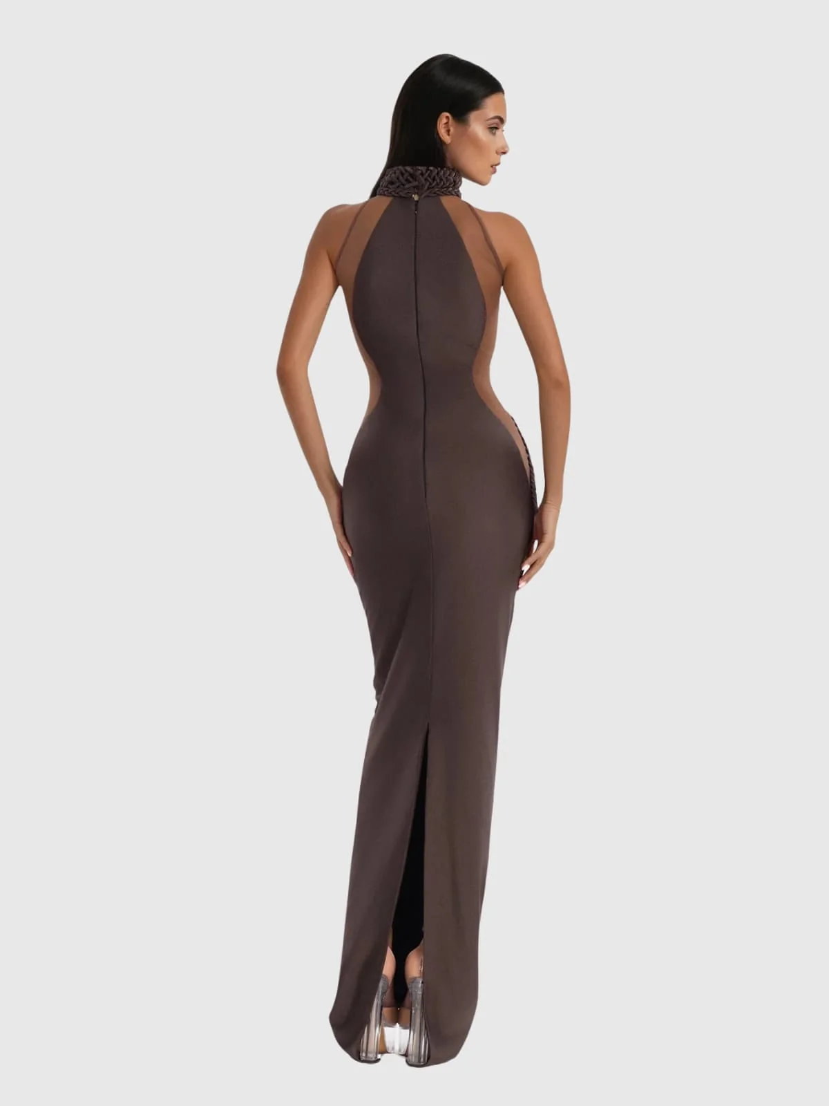 Chic Halterneck Sennit Split Maxi Dress