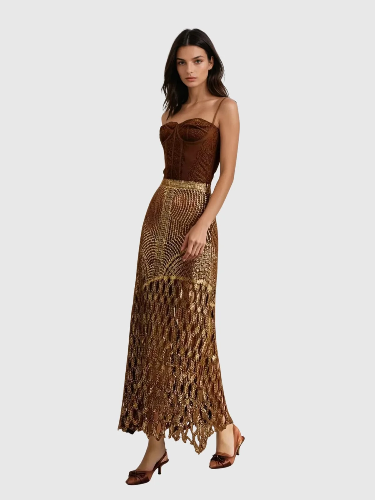 Chic Cutout Skirt in Polyester Fabric