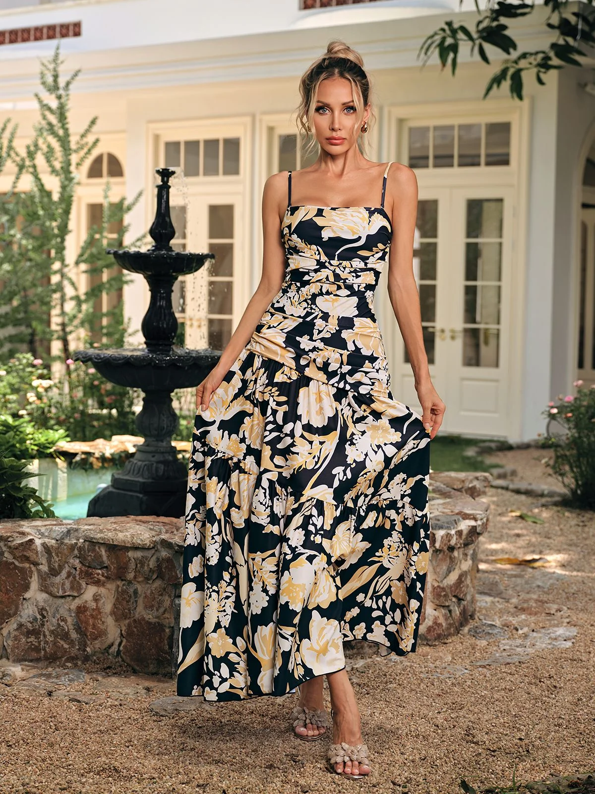 Floral Patterned Two-Piece Swimwear Set for Women