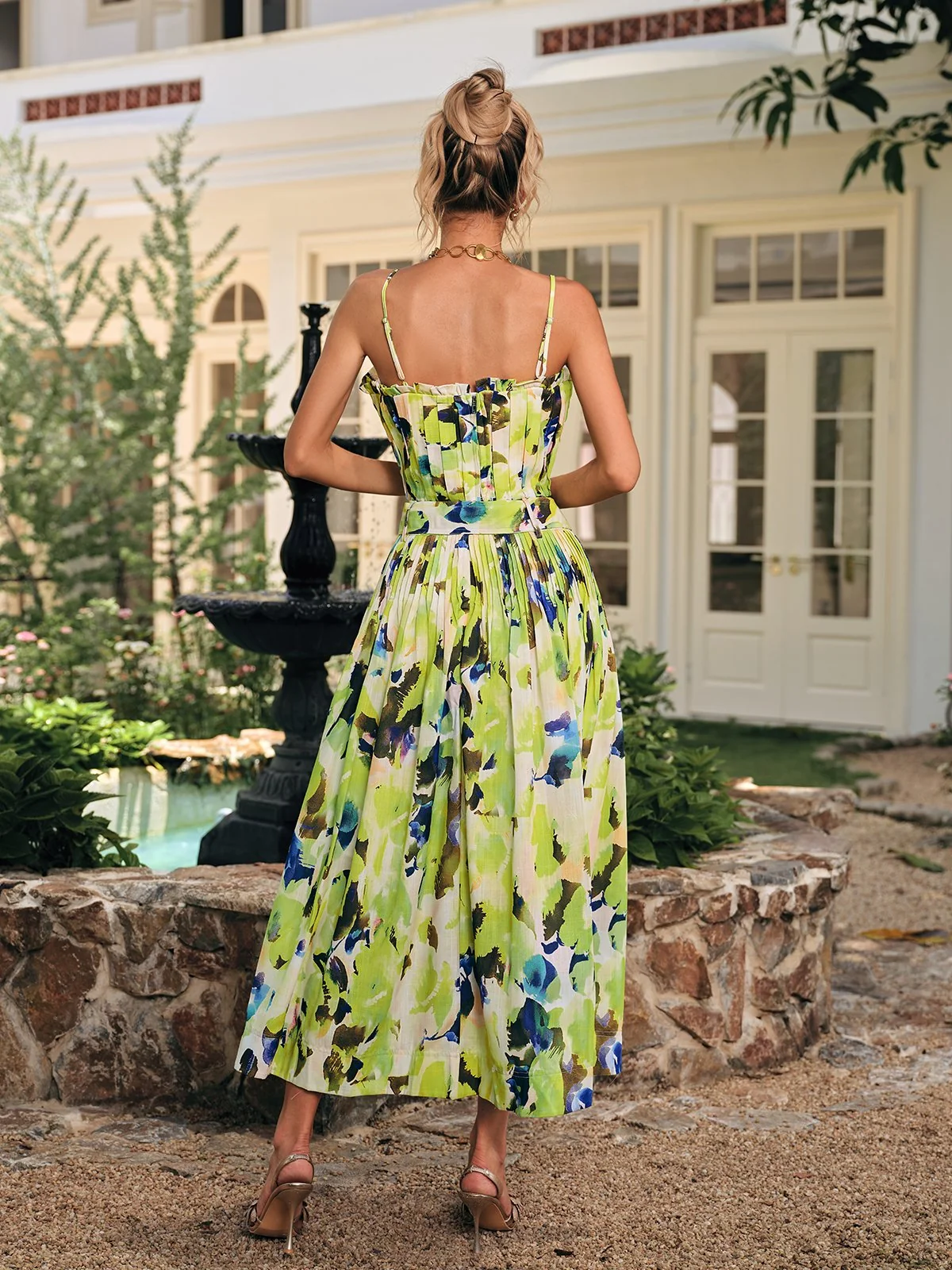 Printed Pleated Skirt Set for Women - Elegant Chic Style