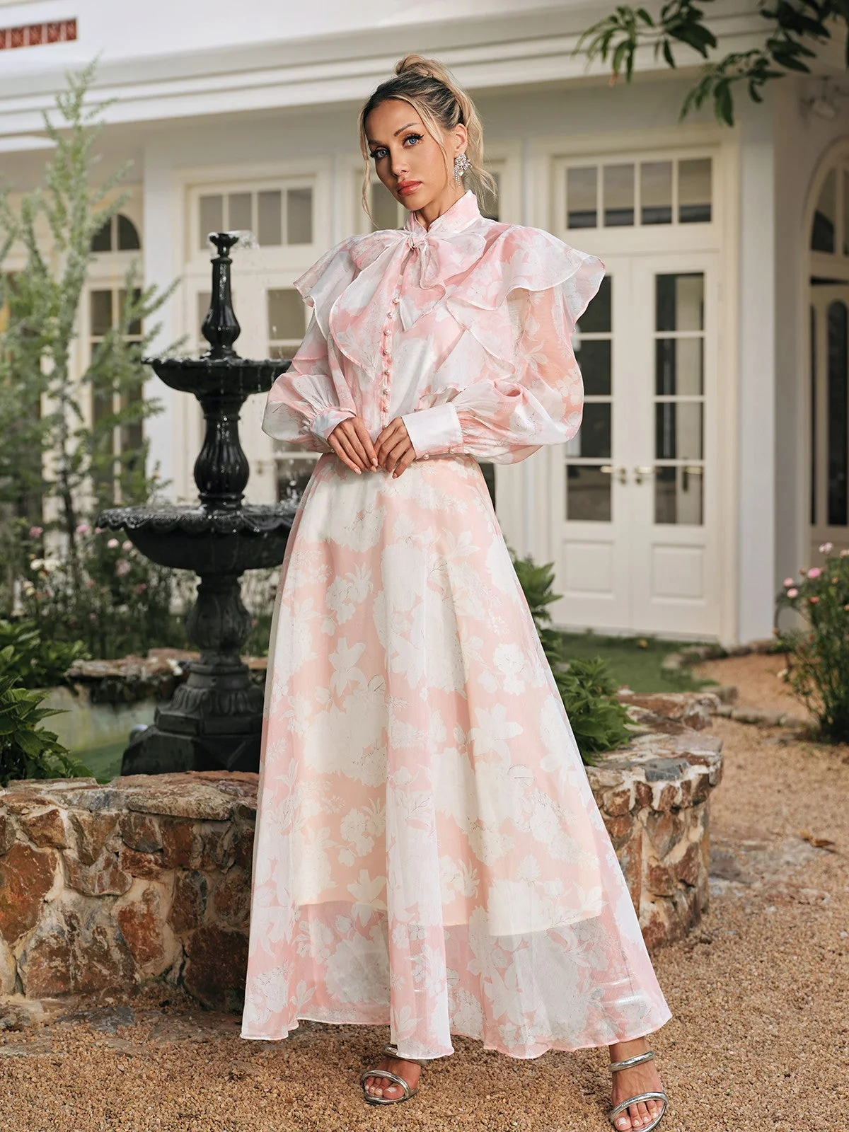 Floral Print Skirt and Top Set - Elegant Coordinated Outfit