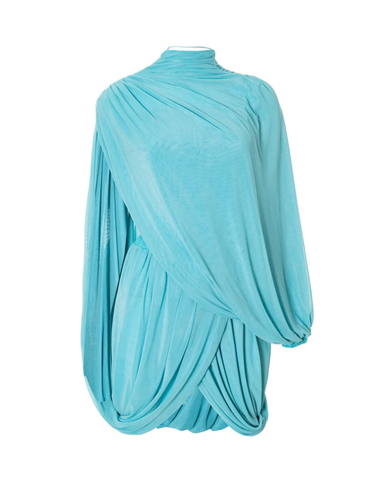 Chic Ruched Skirt and Shawl Set