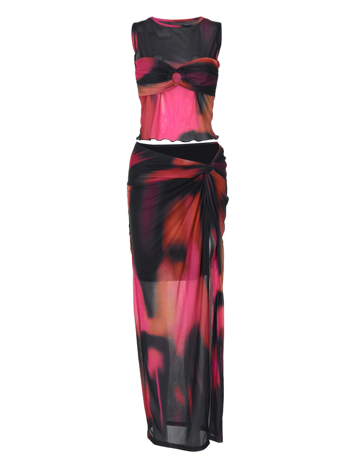 Printed Sleeveless Skirt Set - Chic Comfort & Style