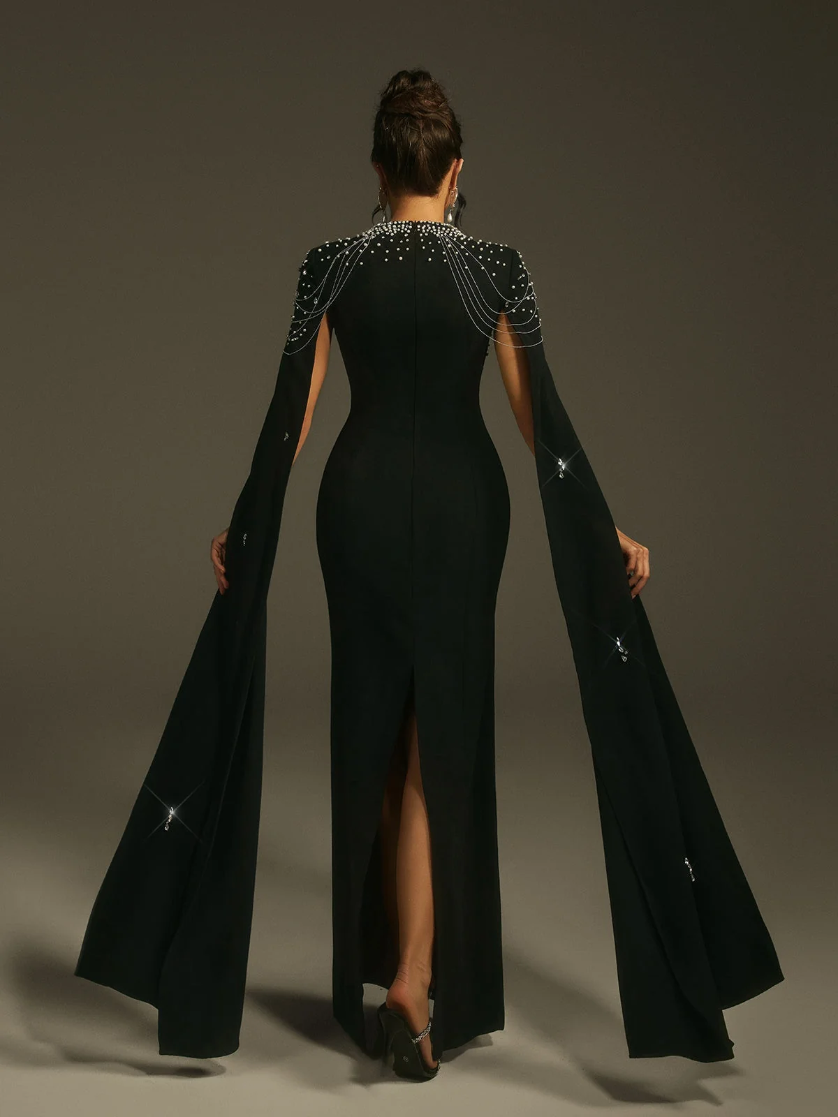 Elegant Rhinestone Embellished Maxi Dress