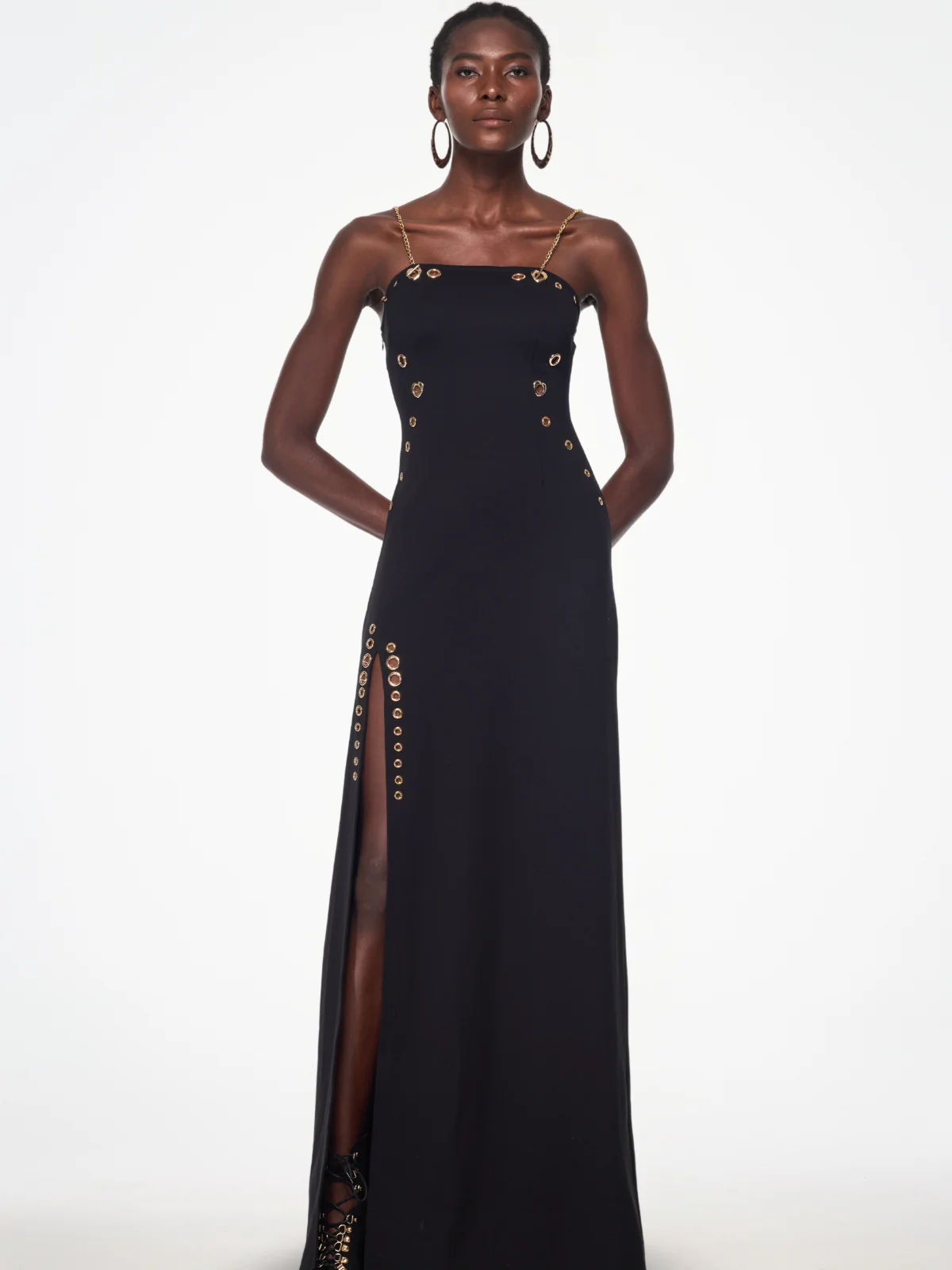 Elegant Spaghetti Strap Side Split Maxi Dress