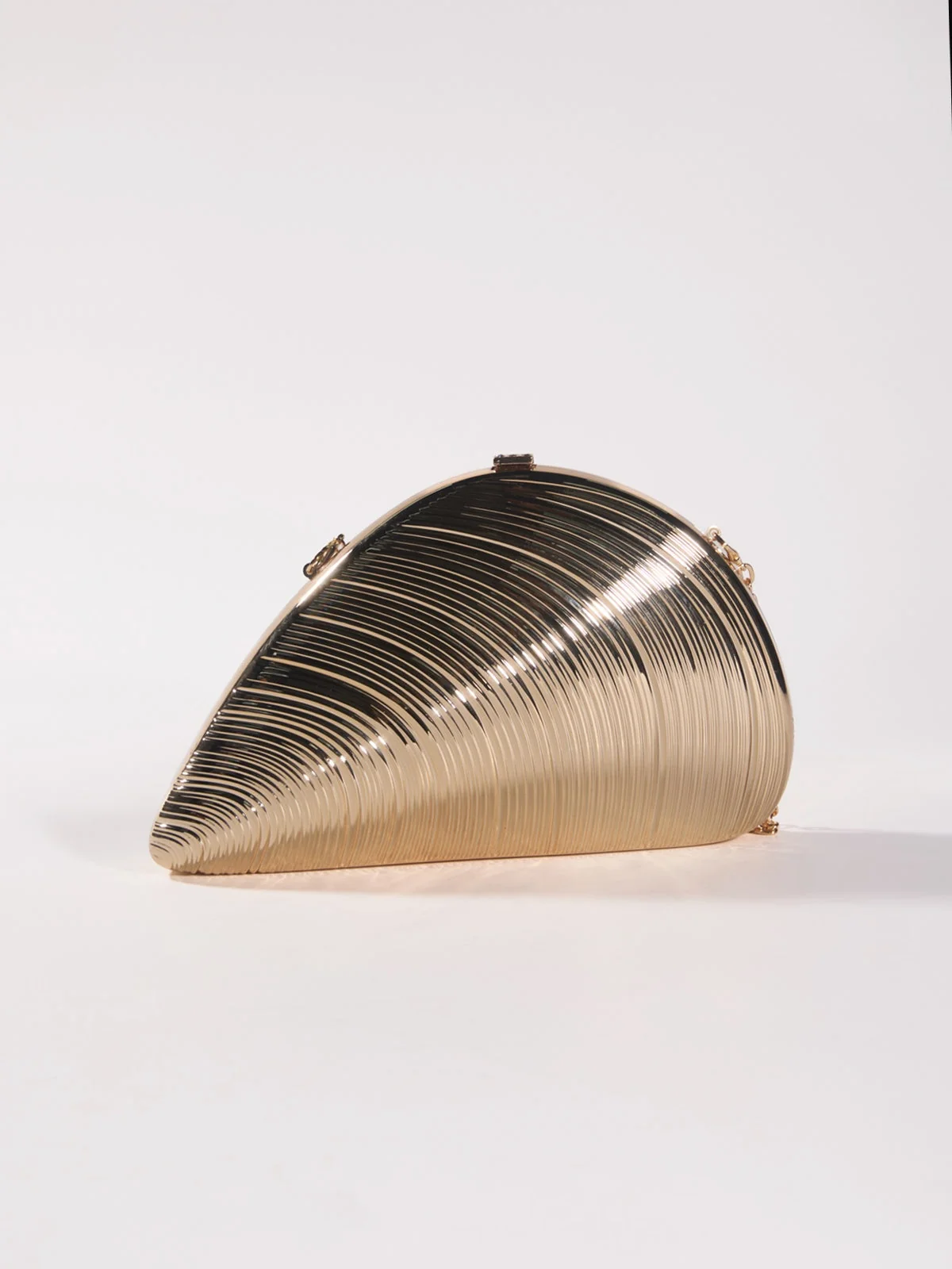 Champagne Seashell Convertible Clutch for Elegant Versatility