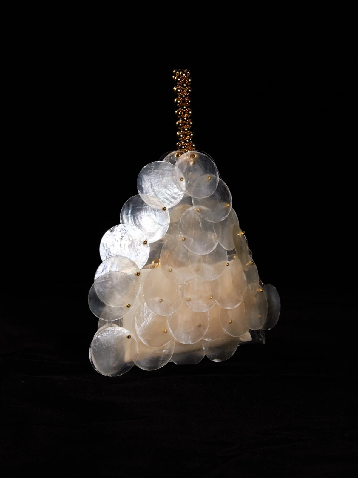 Silver Sequin Acrylic Clutch Bag