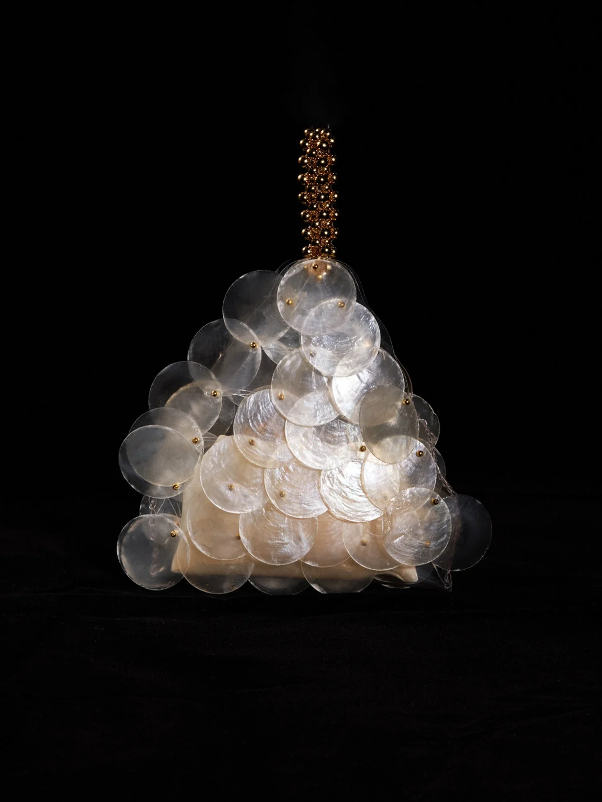 Silver Sequin Acrylic Clutch Bag