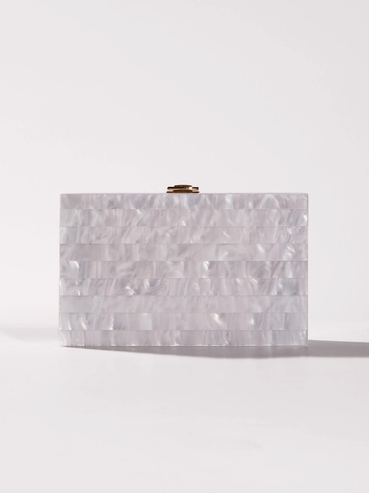 White Acrylic Convertible Clutch - Modern Elegant Shoulder Bag