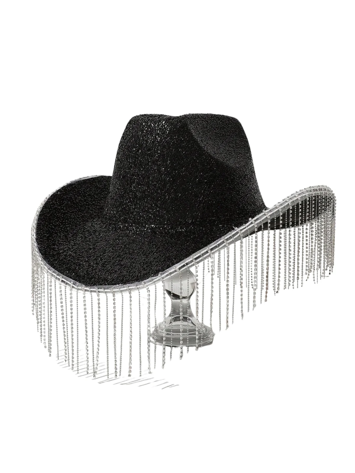 Fringe Western Style Black Cowboy Hat - Trendy Fringed Hat