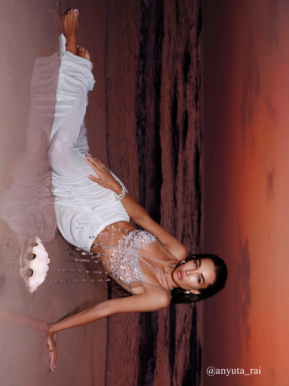 White Fringe Gemstone Beaded Bralette