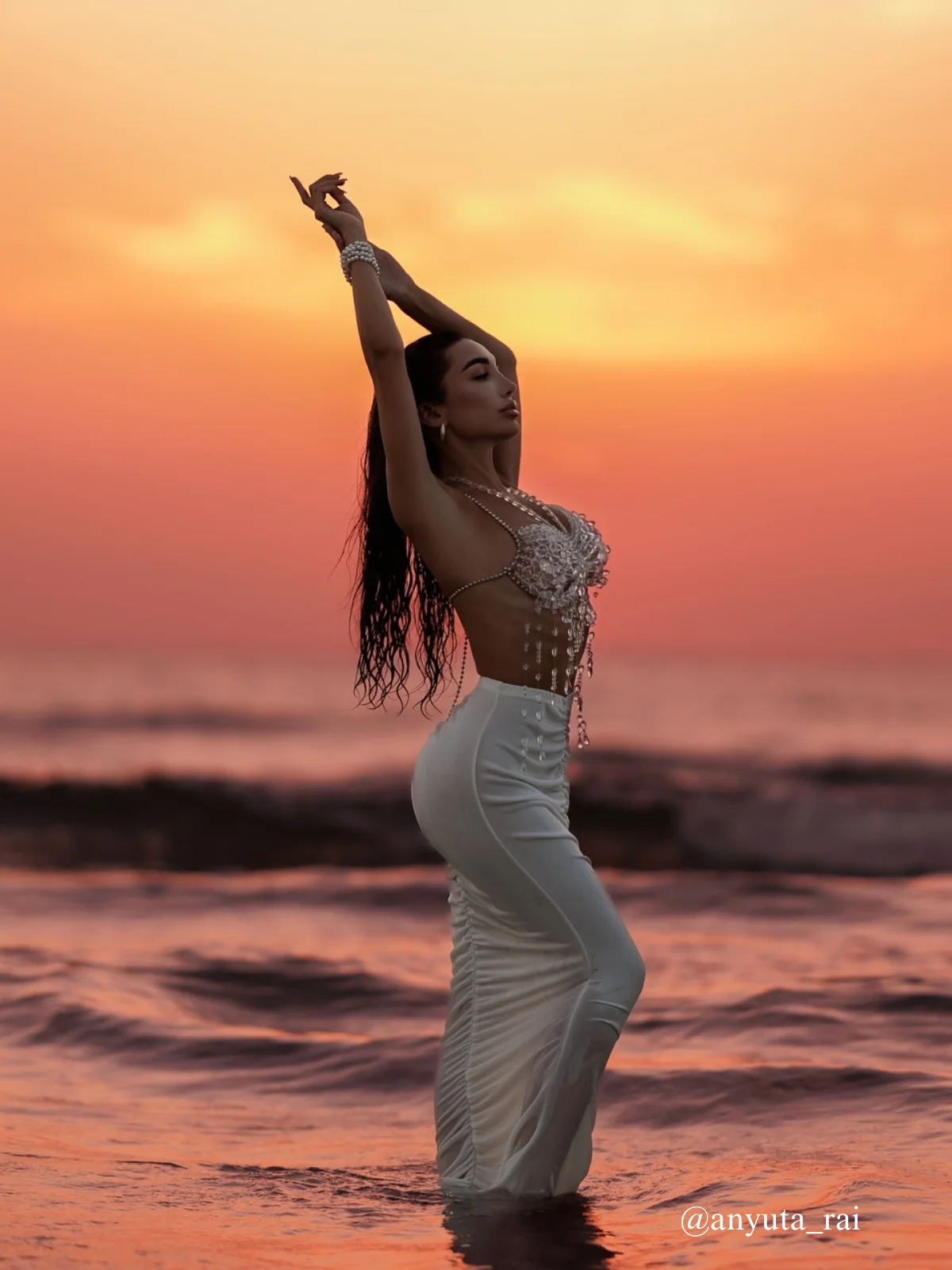 White Fringe Gemstone Beaded Bralette