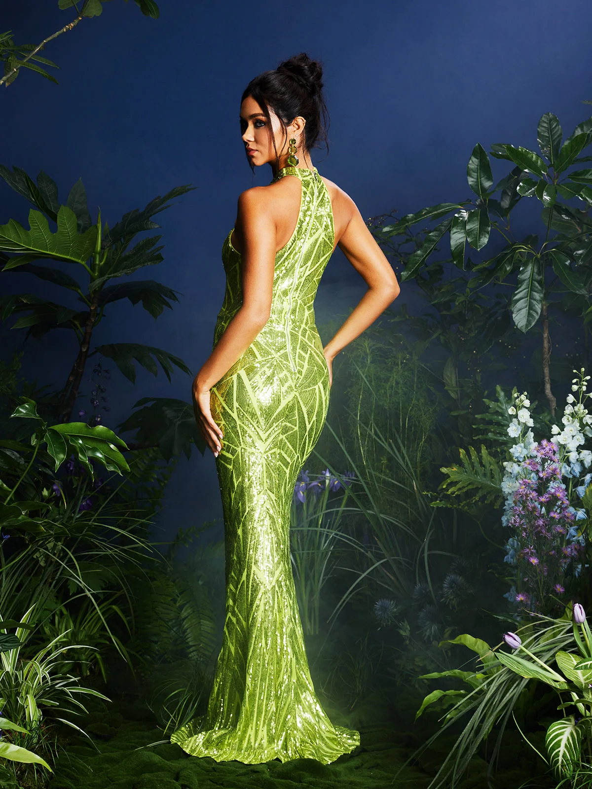 Sequin Halterneck Maxi Dress - Elegant and Glamorous