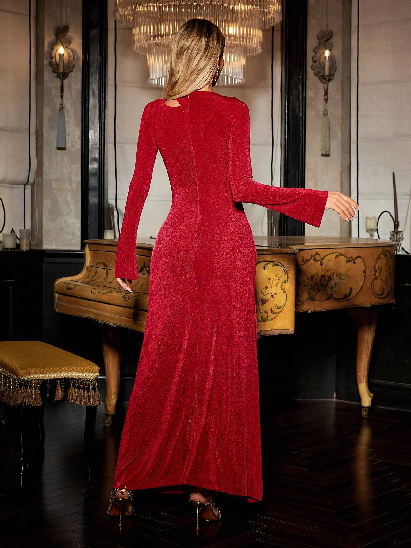 Elegant Twisted Cutout Maxi Dress