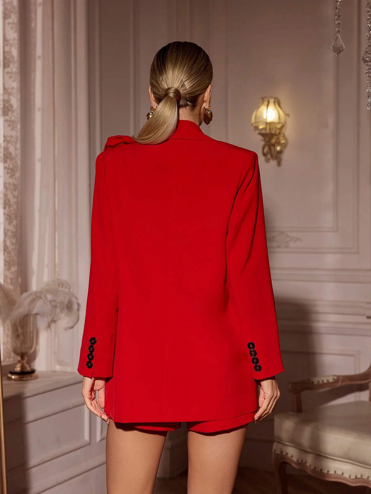 Elegant Floral Long Sleeve Blazer Set | Tambi Style