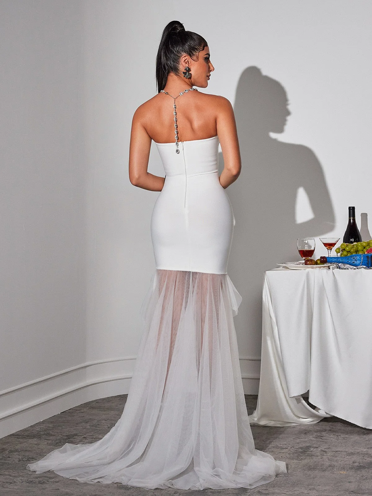 Floral Crystal Patchwork Bandage Dress | Elegant Style