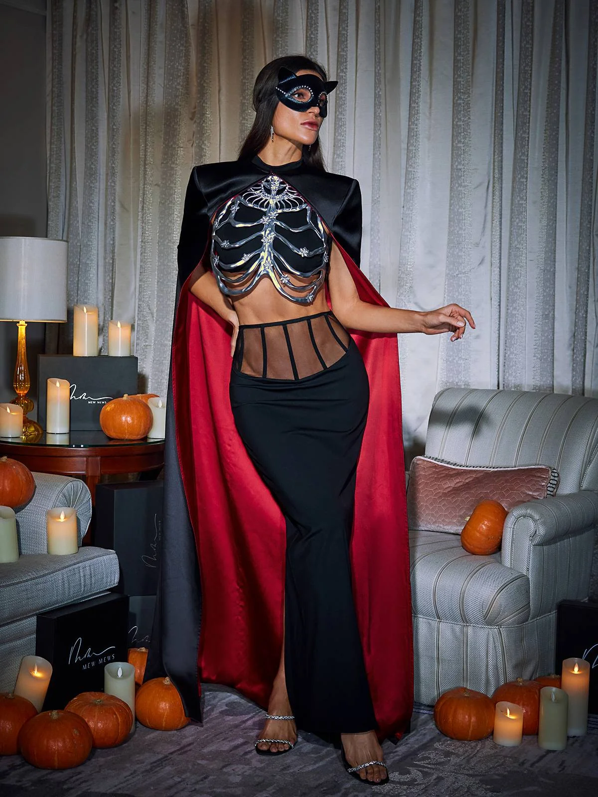 Ivara Hollow Skeleton Top - Black Gothic Stylish Design