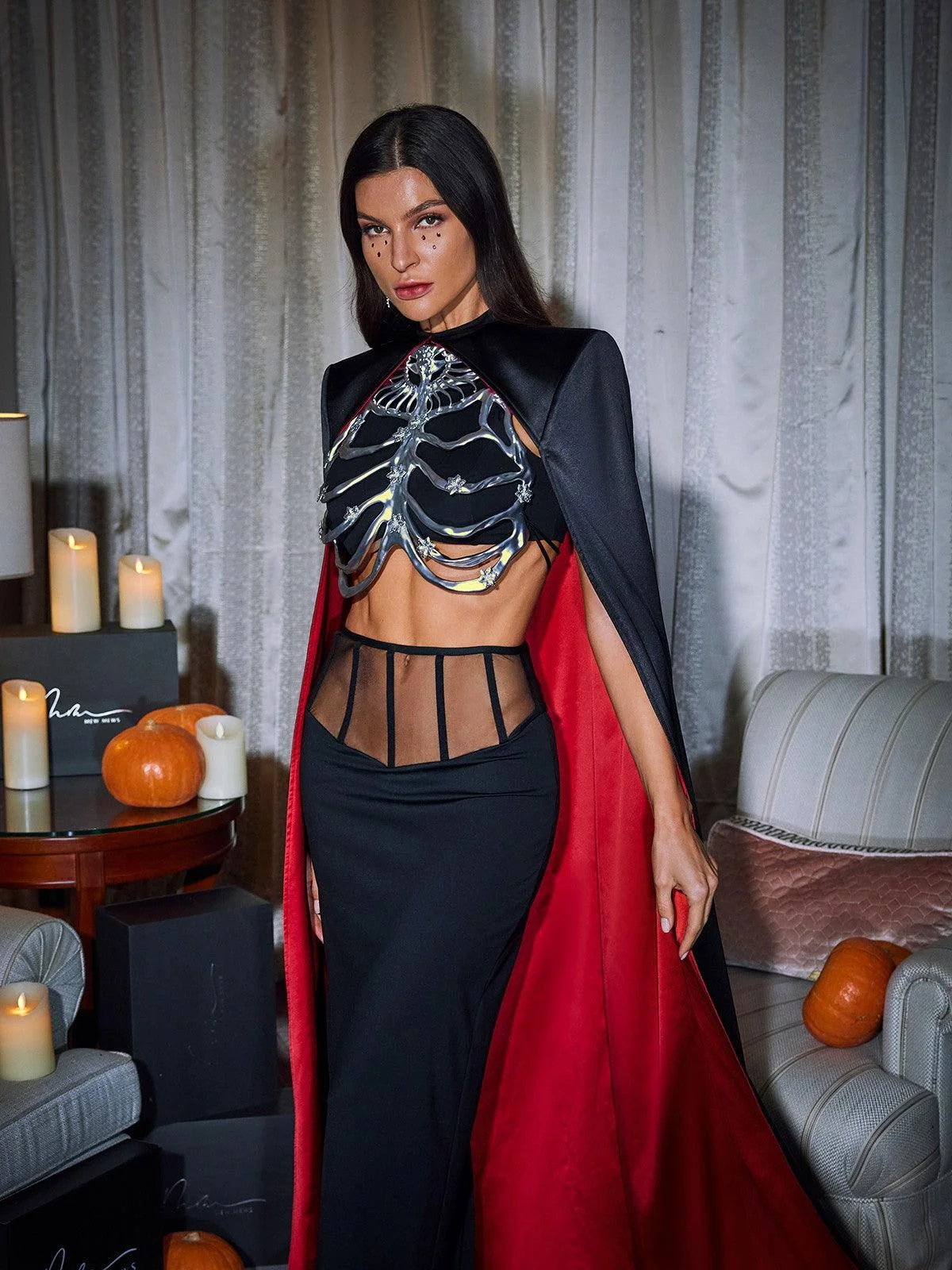 Versatile 3-Piece Cape Skirt Set - Slight Stretch Polyester Material