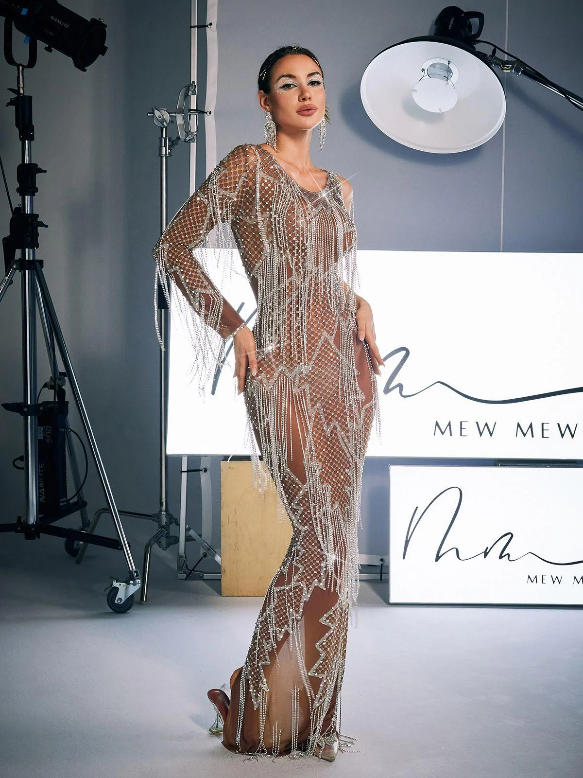 Fringe Hem Printed Maxi Dress - Glamour & Confidence