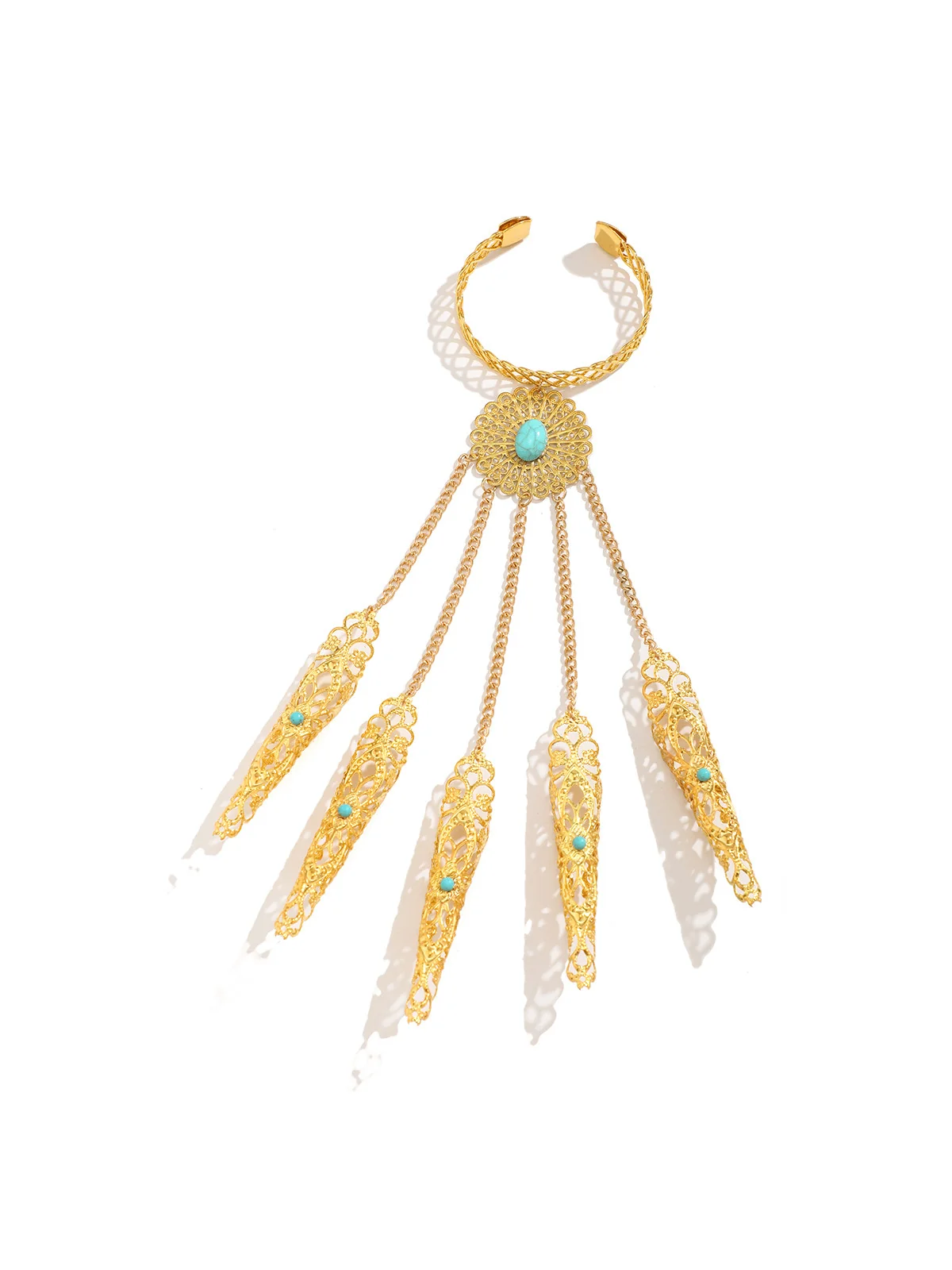 Elegant Gemstone Alloy Womens Bracelet - Gold