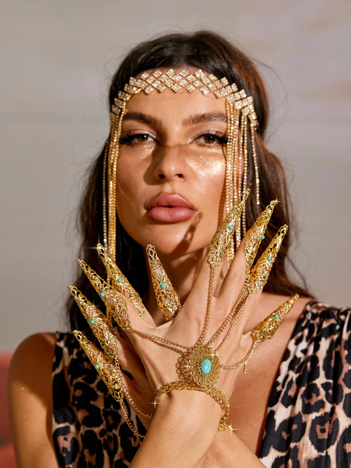 Elegant Gemstone Alloy Womens Bracelet - Gold