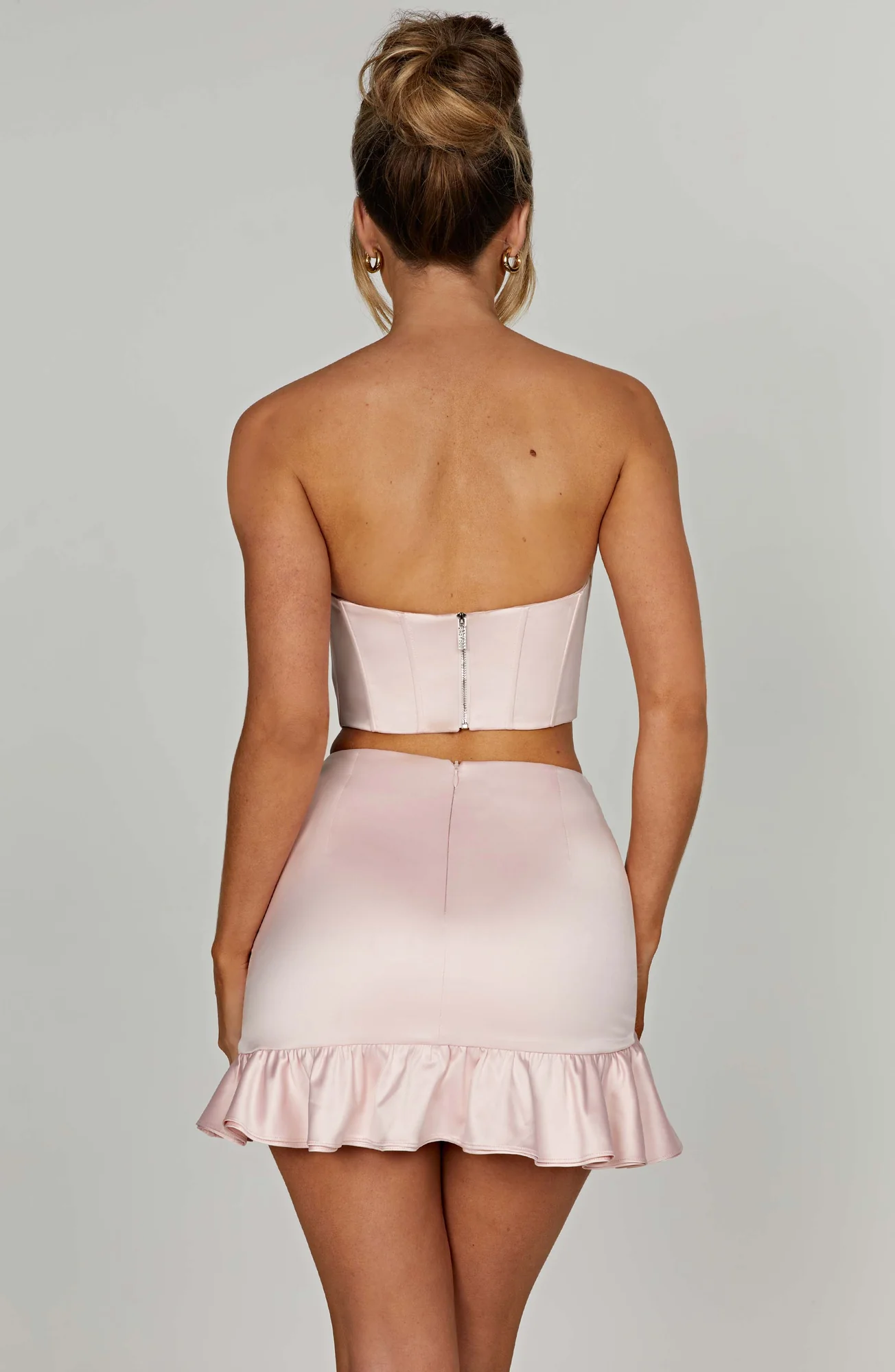 Blush Stretch Satin Corset Top - Maura