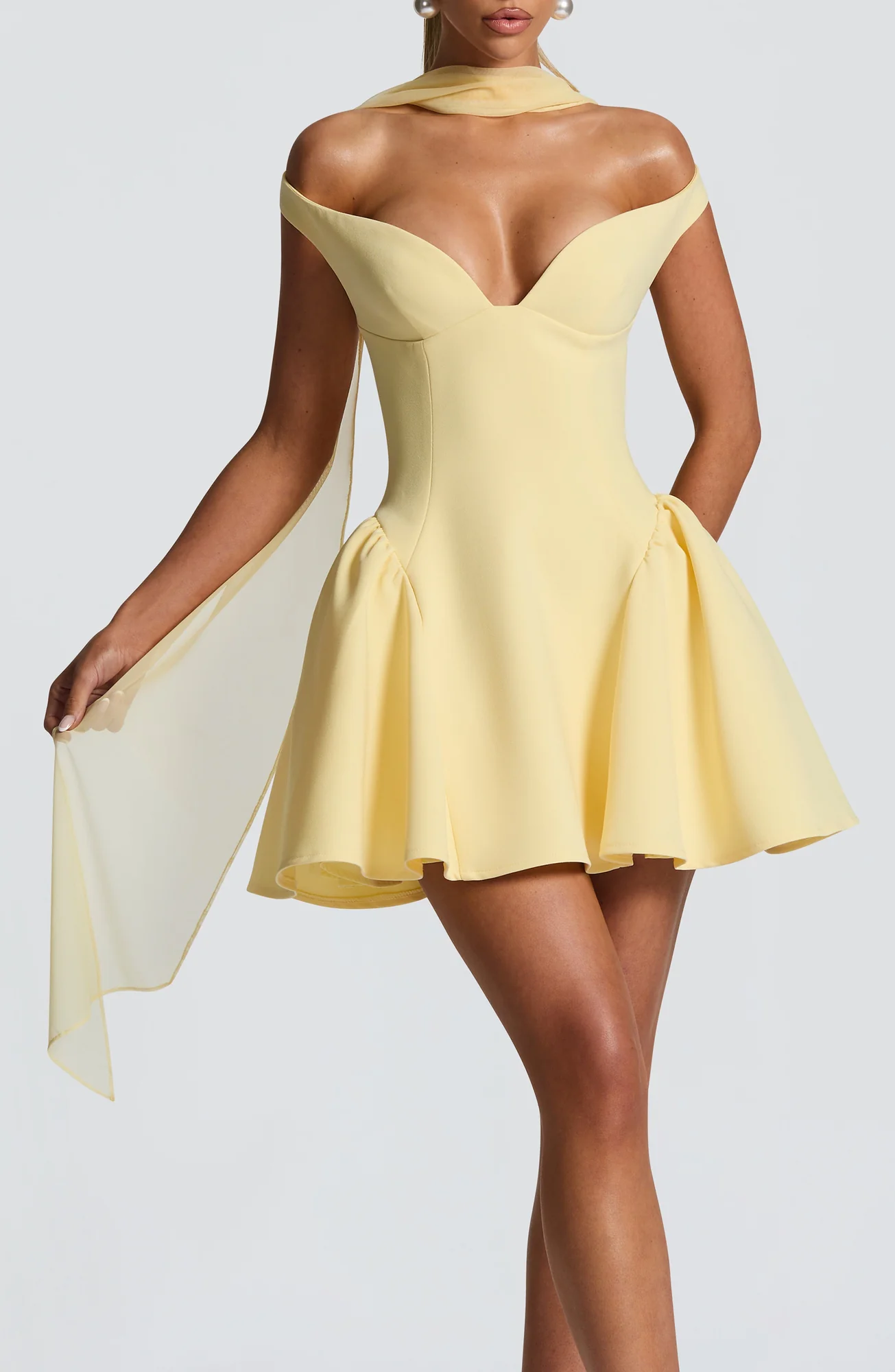 Lemon Stretch Mesh Scarf - Elegant Fashion Accessory