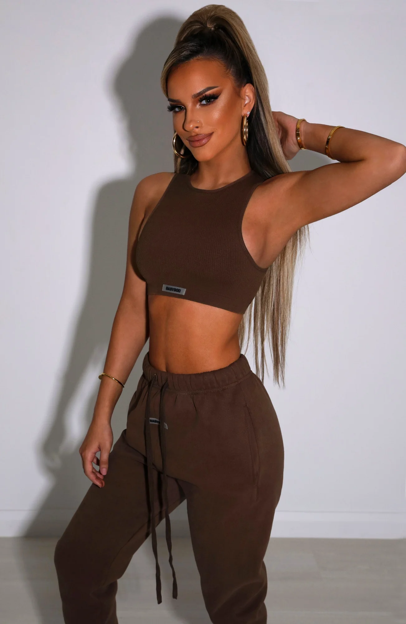 Ribbed Luxe Crop Top - Chocolate