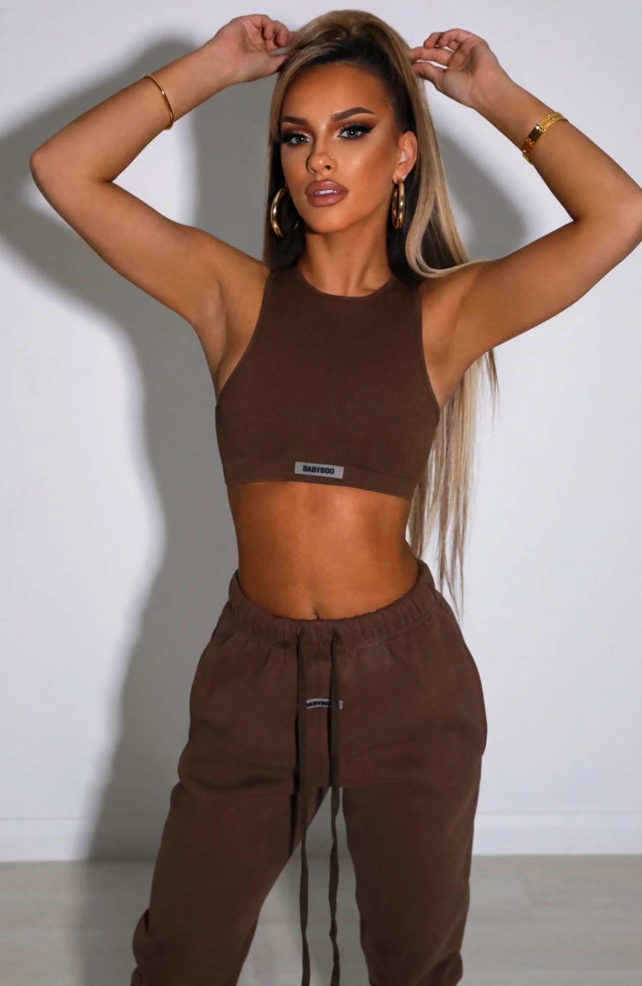 Ribbed Luxe Crop Top - Chocolate