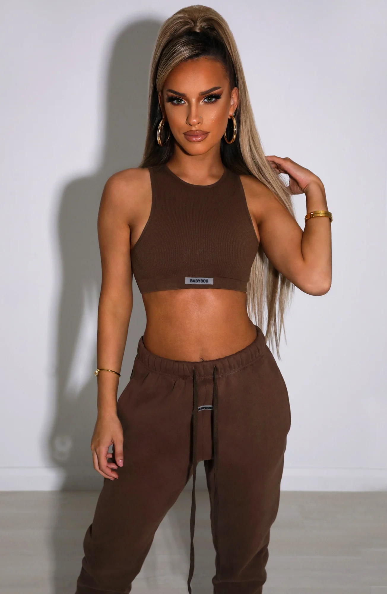 Ribbed Luxe Crop Top - Chocolate
