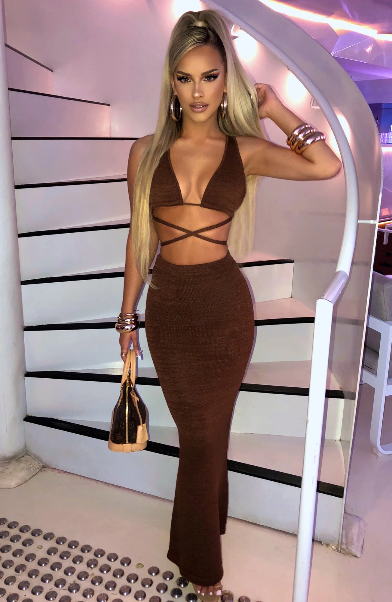 Chocolate Maxi Skirt - Comfortable Cotton/ Polyester Blend