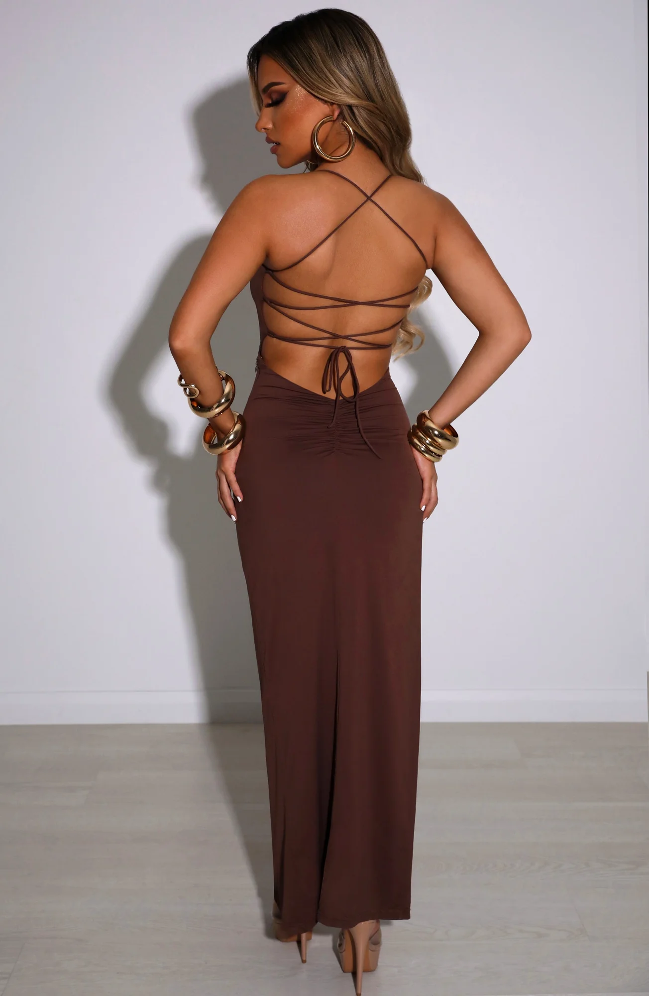 Chocolate Maxi Dress - Premium Stretchy Bodycon Fit