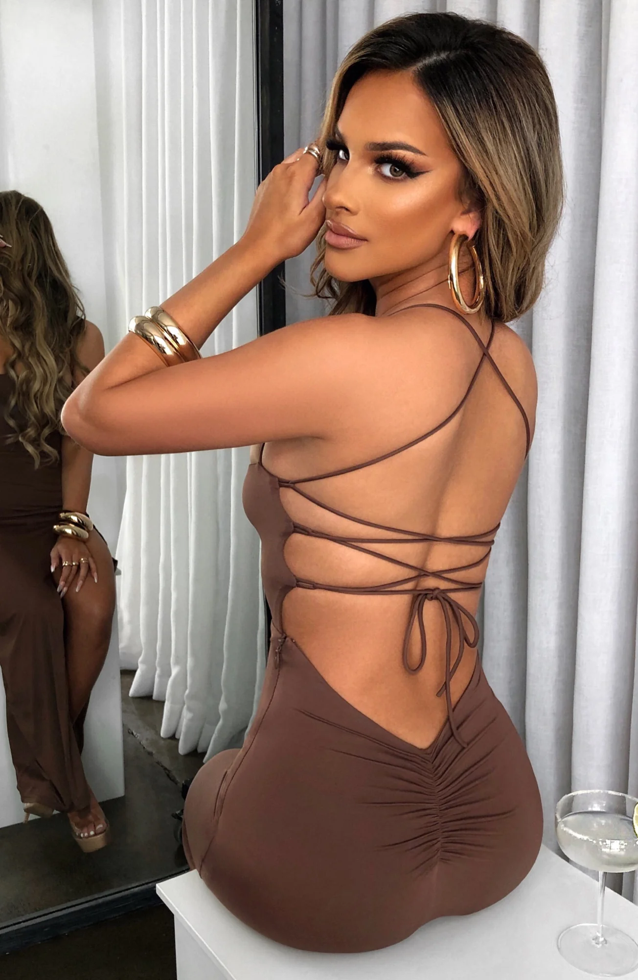 Chocolate Maxi Dress - Premium Stretchy Bodycon Fit
