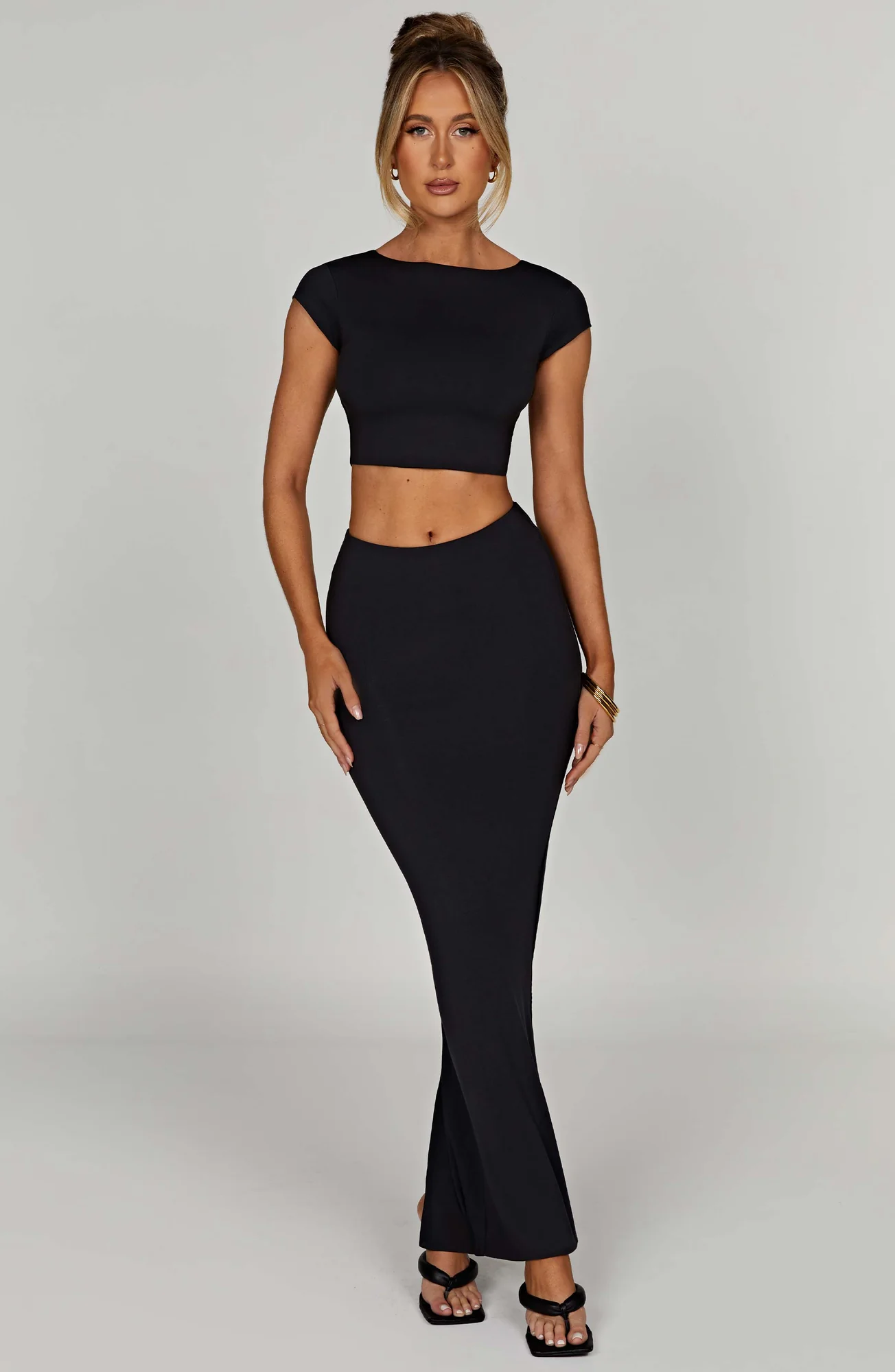 Black Modal Maxi Skirt - Premium Second Skin Feel