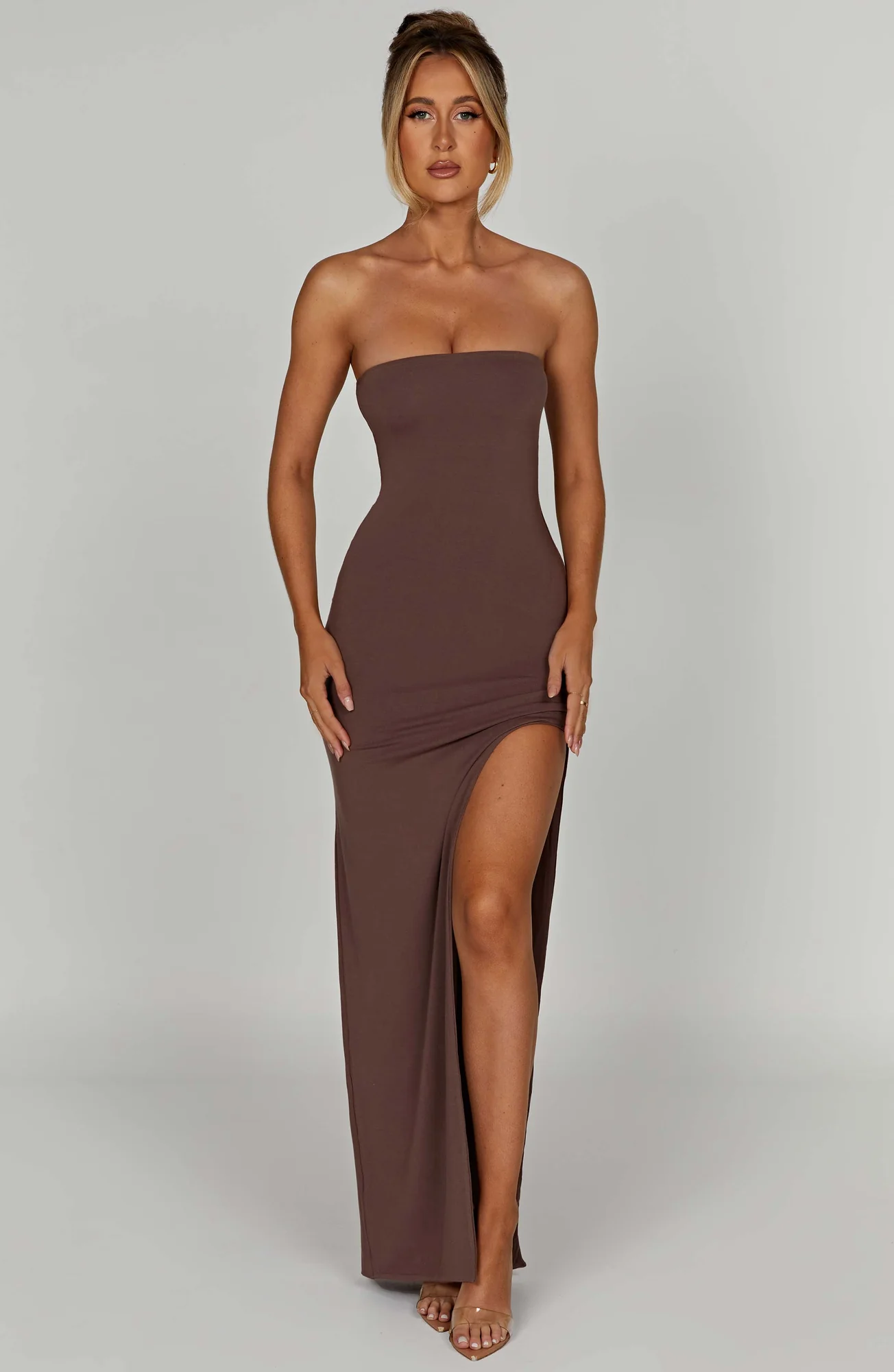 Chic Chocolate Maxi Dress - Premium Bodycon Style