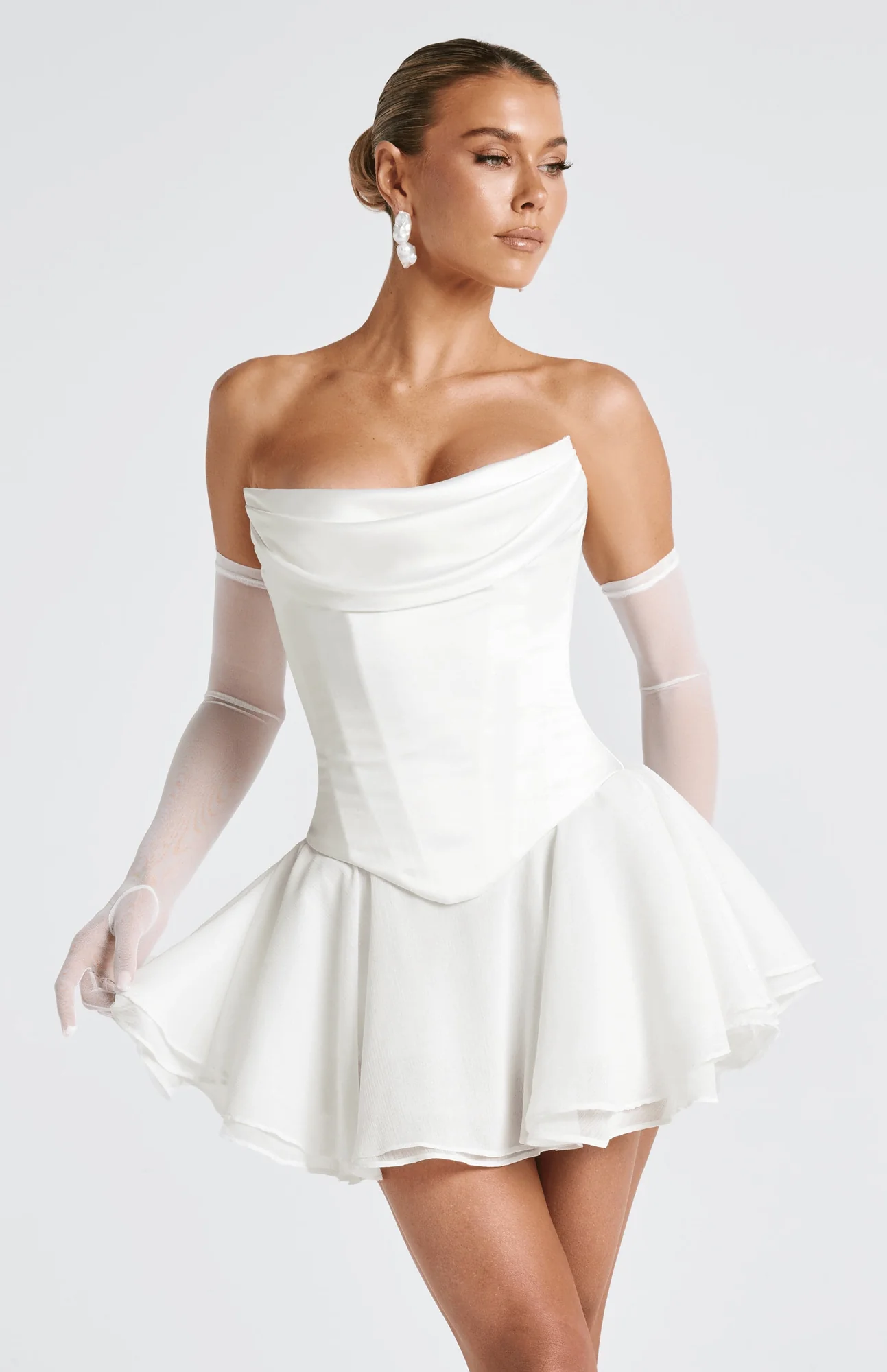 Tiered Ivory Skort - Womens Floaty Skirt